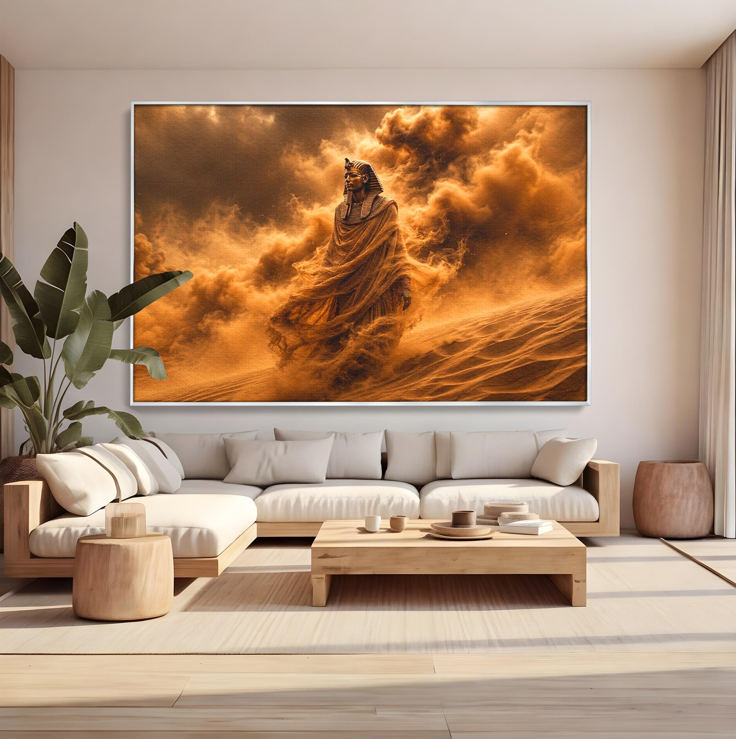 Tablou Canvas Premium LuxCanva® T1041, Faraonul Desertului, Faraon, Desert, Egipt, Istorie, Living, Culori Vibrante