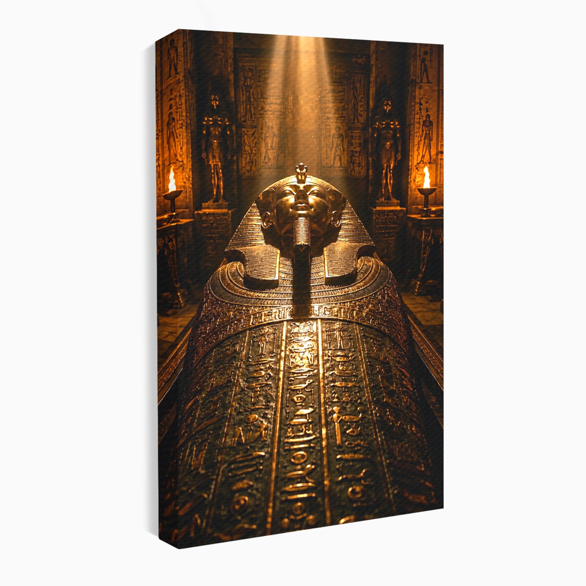 Tablou Canvas Premium LuxCanva® T1042, Sarcofagul Faraonului, Egipt, Antichitate, Istorie, Arta, Mister, Living, Birou, Culori Vibrante