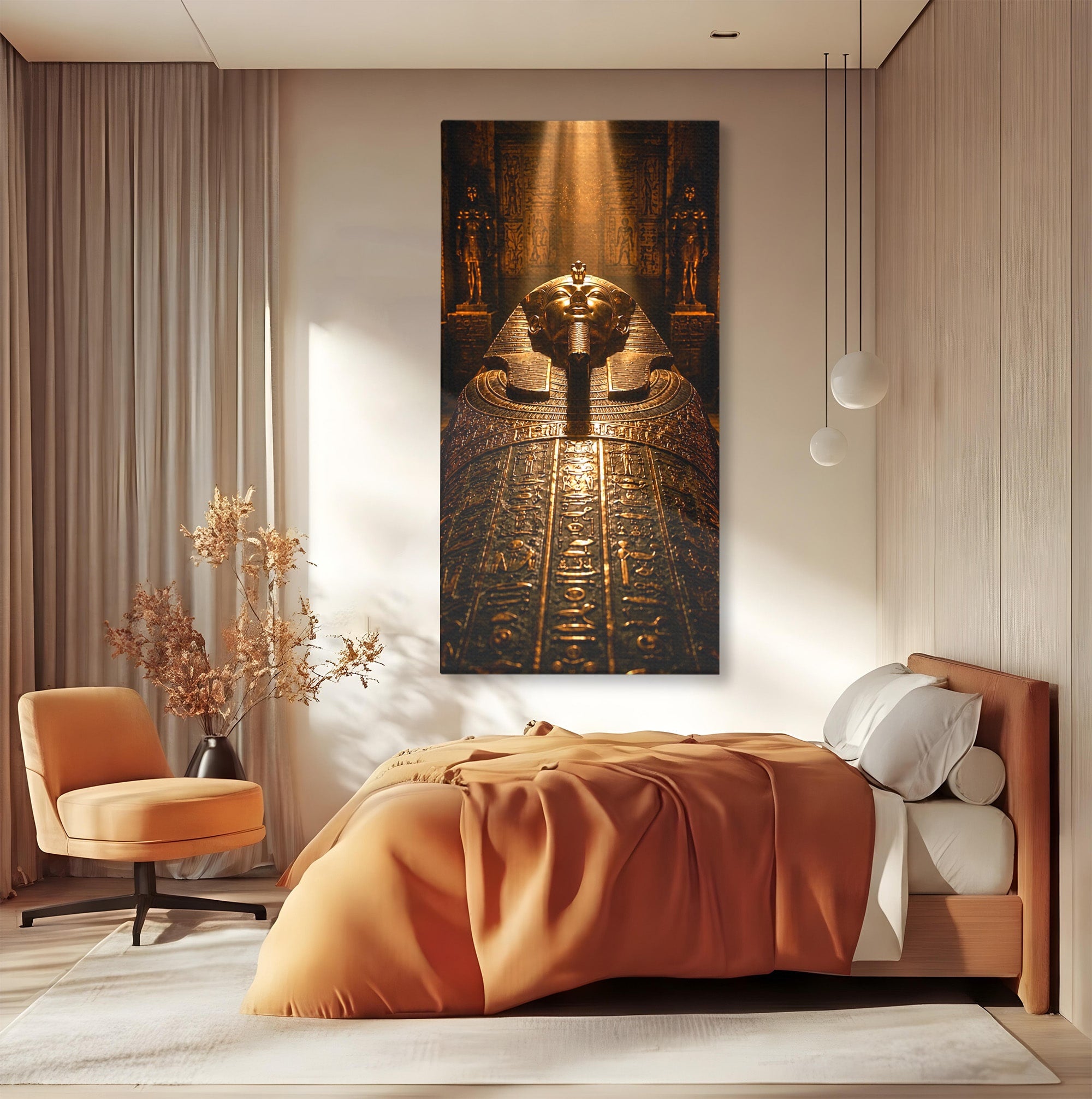 Tablou Canvas Premium LuxCanva® T1042, Sarcofagul Faraonului, Egipt, Antichitate, Istorie, Arta, Mister, Living, Birou, Culori Vibrante