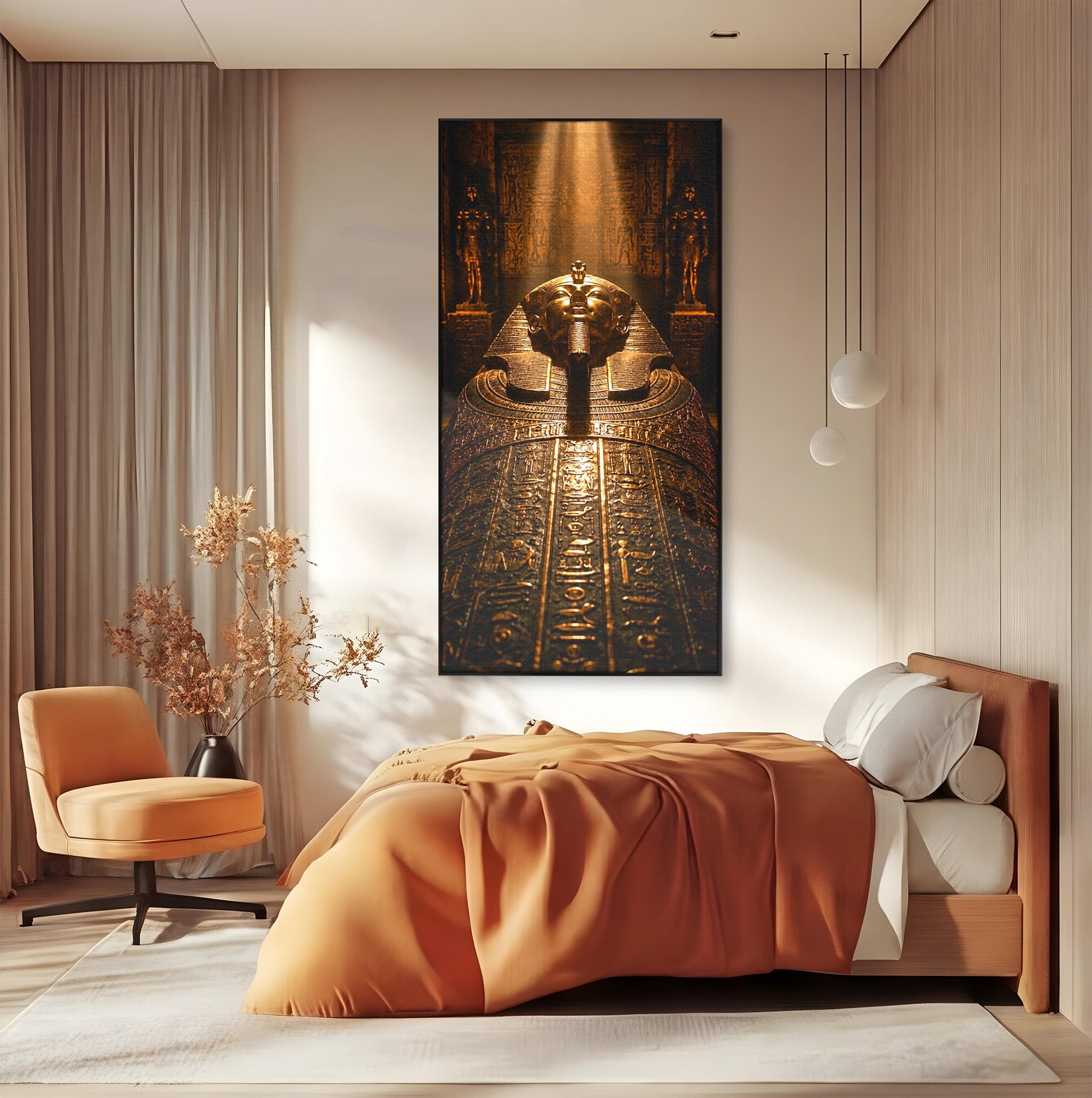 Tablou Canvas Premium LuxCanva® T1042, Sarcofagul Faraonului, Egipt, Antichitate, Istorie, Arta, Mister, Living, Birou, Culori Vibrante