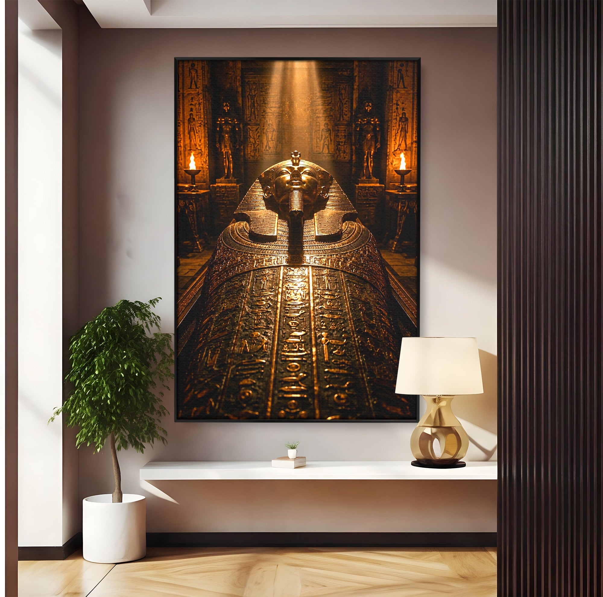 Tablou Canvas Premium LuxCanva® T1042, Sarcofagul Faraonului, Egipt, Antichitate, Istorie, Arta, Mister, Living, Birou, Culori Vibrante