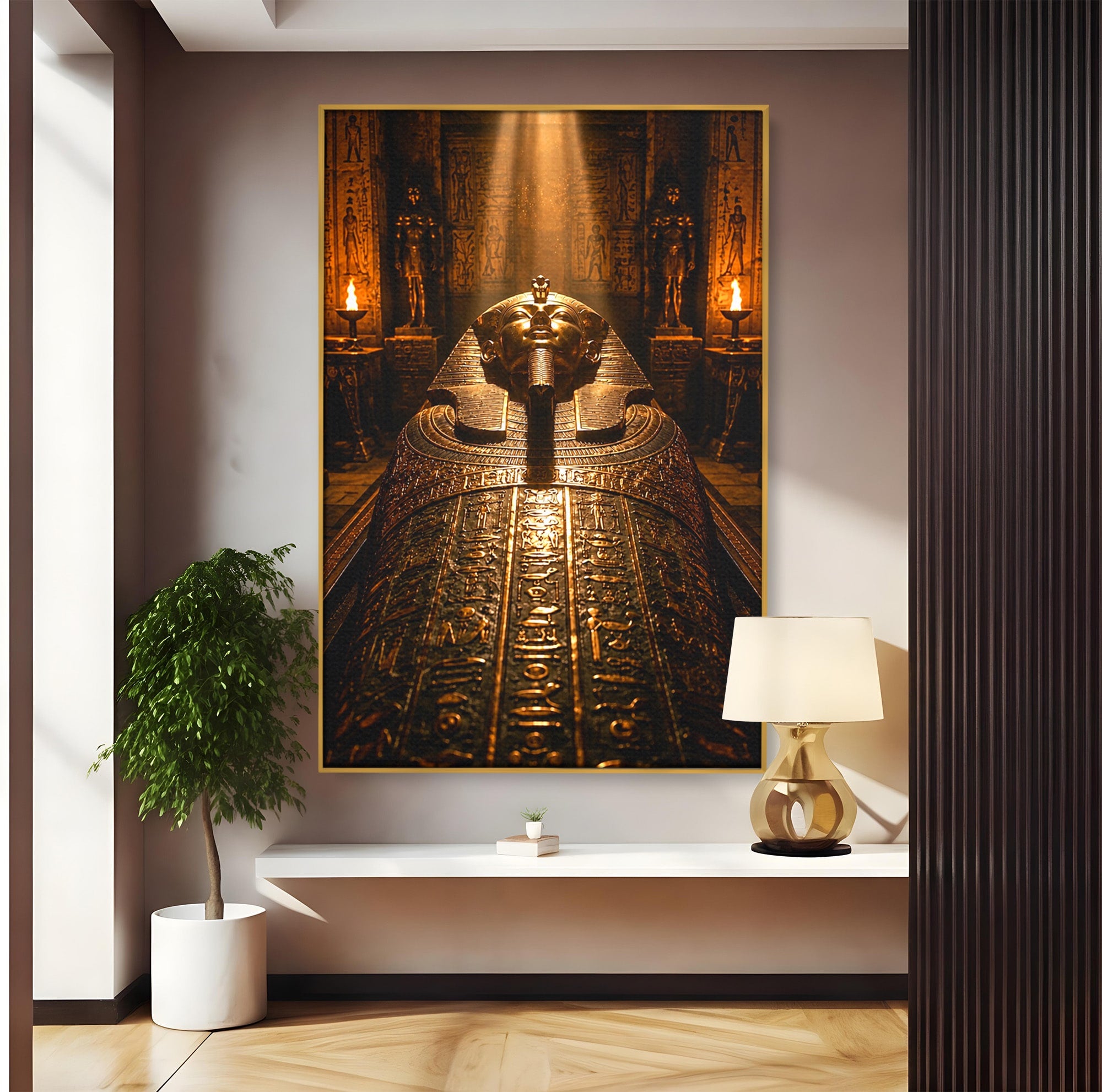 Tablou Canvas Premium LuxCanva® T1042, Sarcofagul Faraonului, Egipt, Antichitate, Istorie, Arta, Mister, Living, Birou, Culori Vibrante