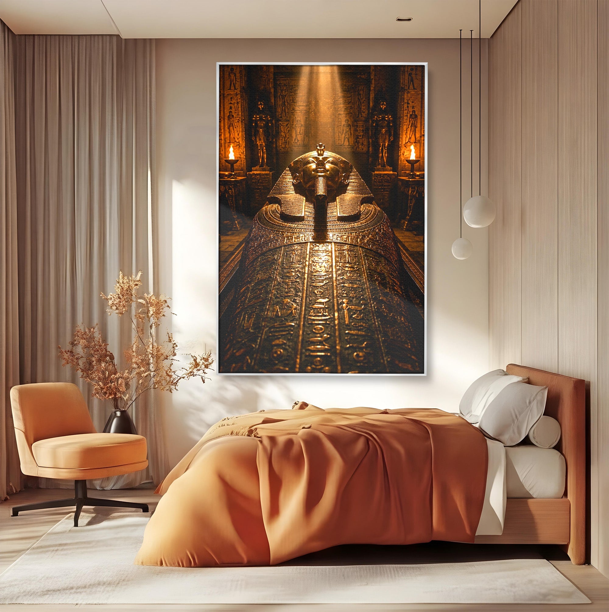 Tablou Canvas Premium LuxCanva® T1042, Sarcofagul Faraonului, Egipt, Antichitate, Istorie, Arta, Mister, Living, Birou, Culori Vibrante