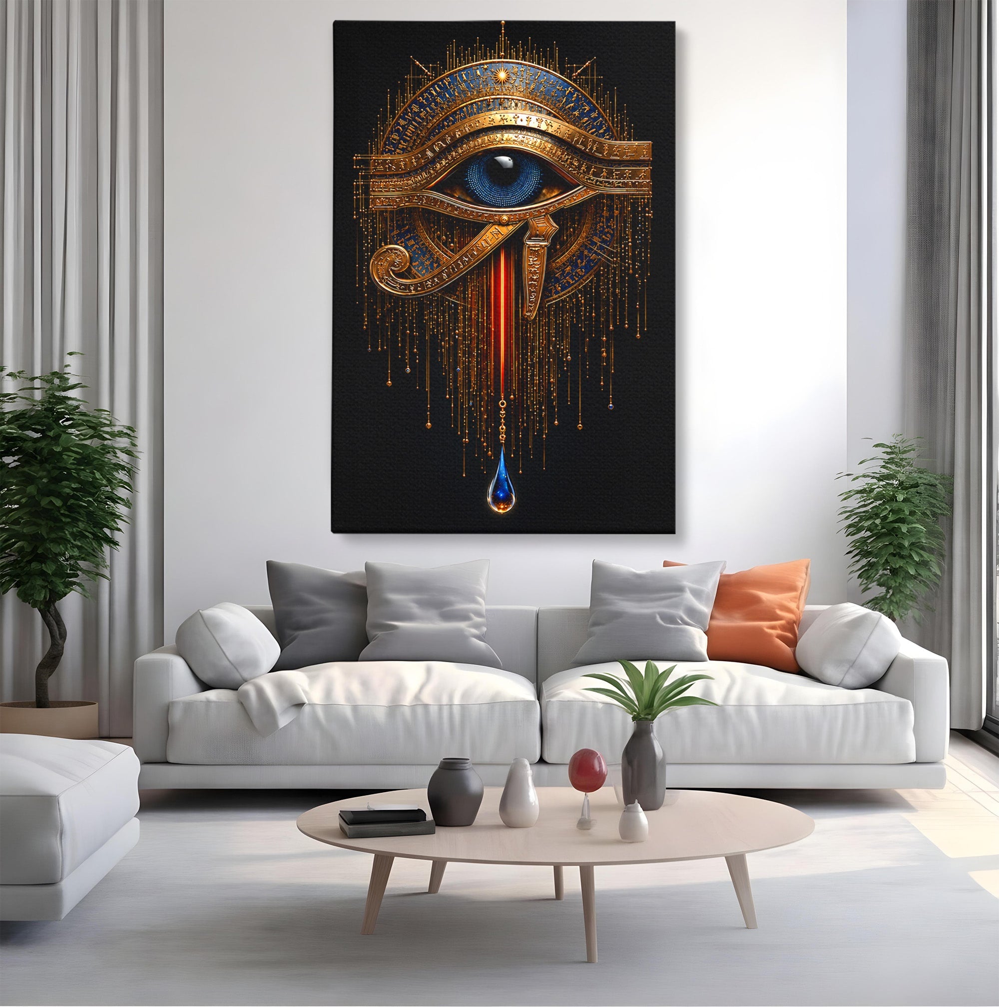 Tablou Canvas Premium LuxCanva® T1043, Ochiul Lui Horus, Ochi, Egipt, Mistic, Simbol, Dormitor, Birou, Culori Vibrante