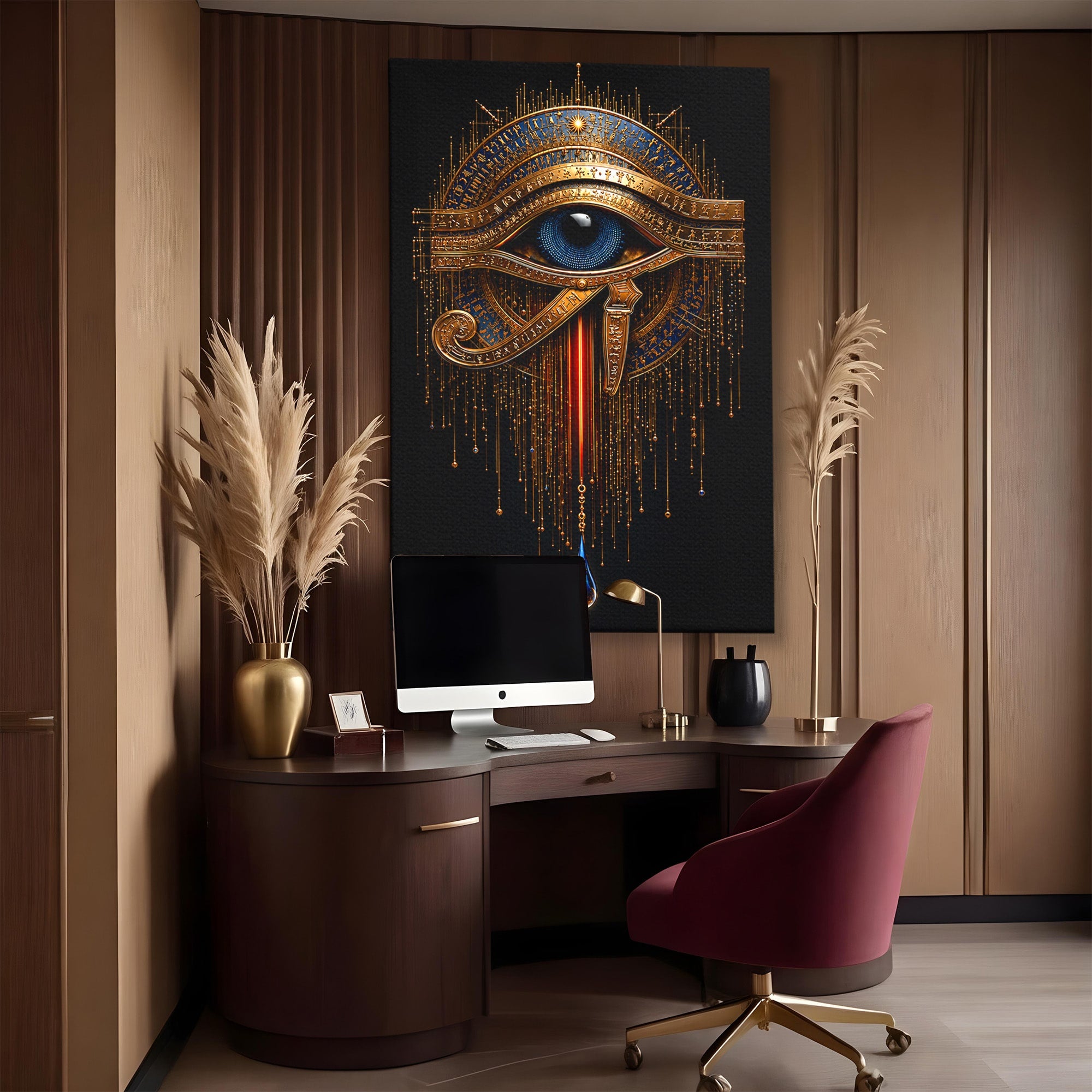 Tablou Canvas Premium LuxCanva® T1043, Ochiul Lui Horus, Ochi, Egipt, Mistic, Simbol, Dormitor, Birou, Culori Vibrante