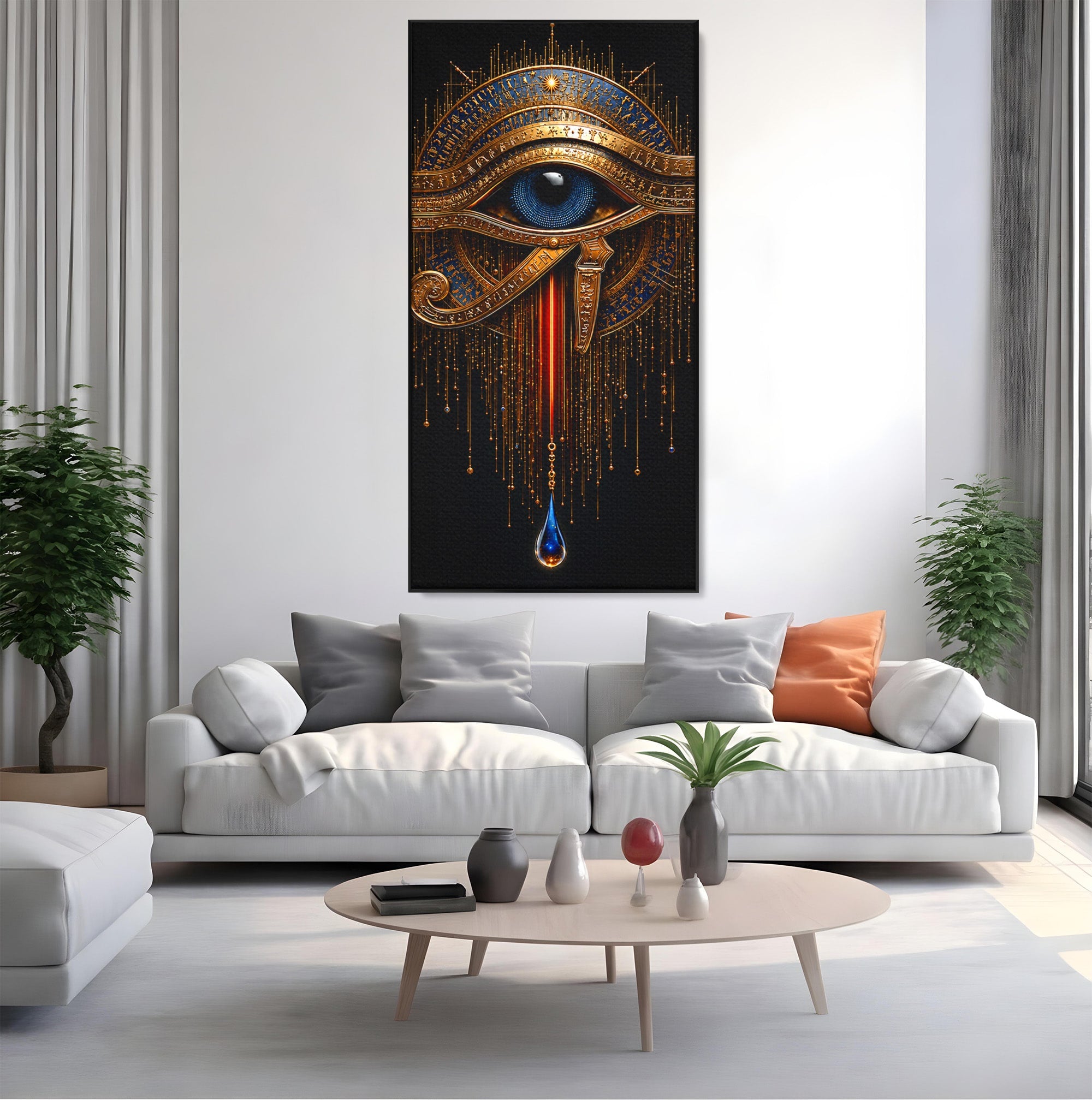 Tablou Canvas Premium LuxCanva® T1043, Ochiul Lui Horus, Ochi, Egipt, Mistic, Simbol, Dormitor, Birou, Culori Vibrante