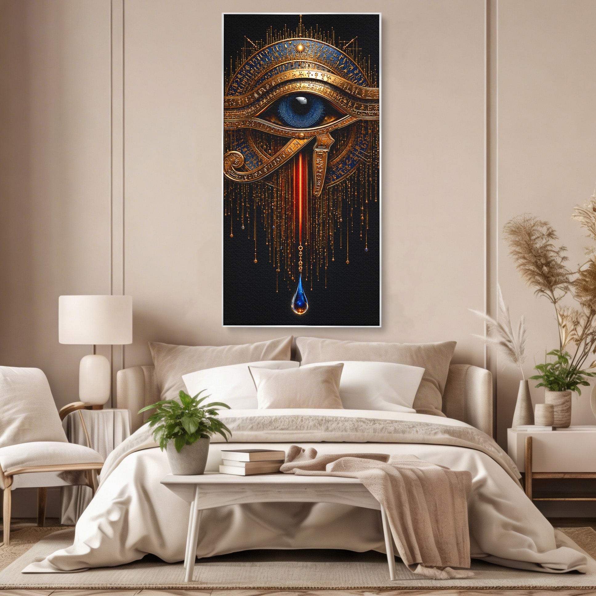 Tablou Canvas Premium LuxCanva® T1043, Ochiul Lui Horus, Ochi, Egipt, Mistic, Simbol, Dormitor, Birou, Culori Vibrante