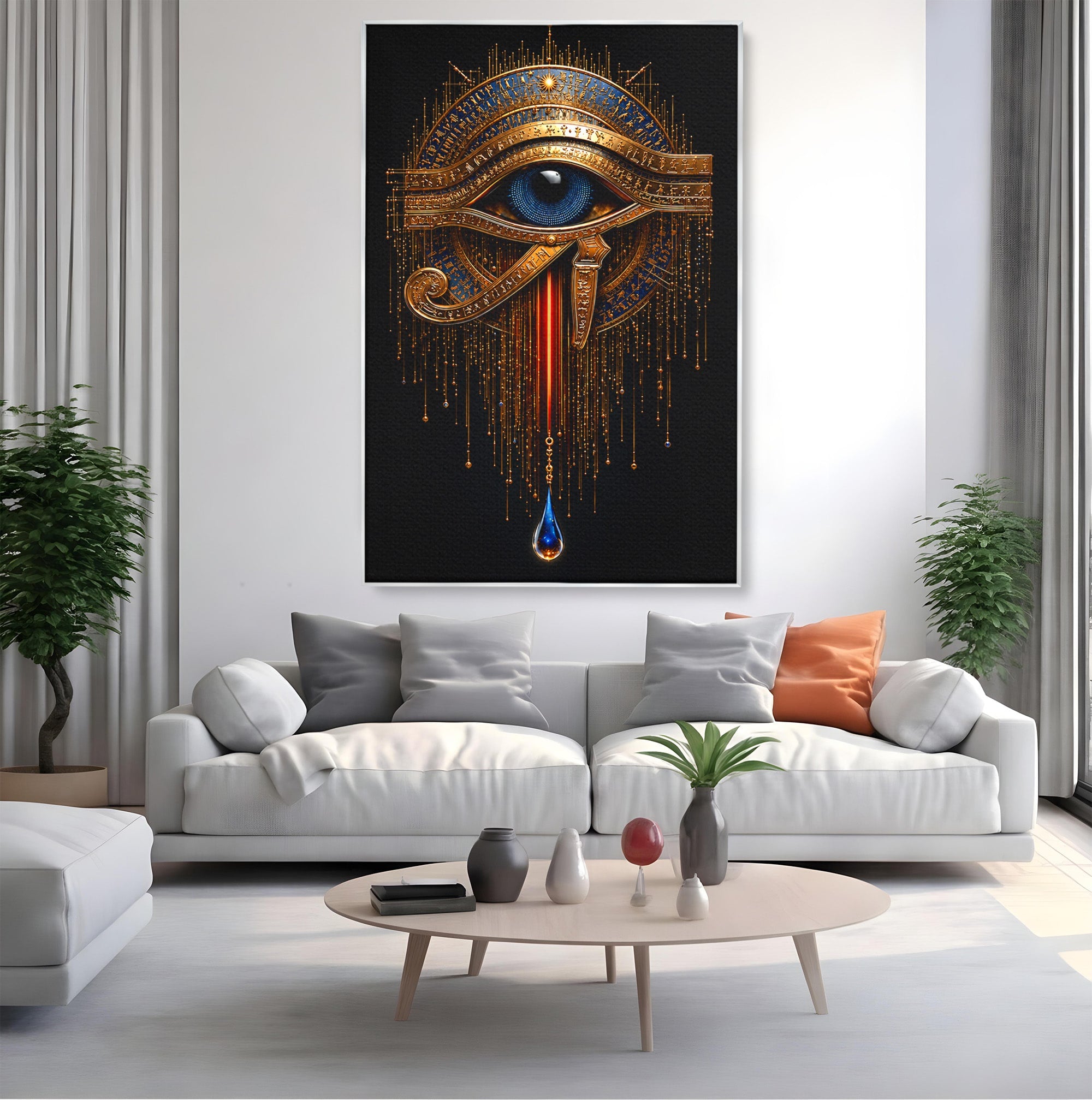 Tablou Canvas Premium LuxCanva® T1043, Ochiul Lui Horus, Ochi, Egipt, Mistic, Simbol, Dormitor, Birou, Culori Vibrante