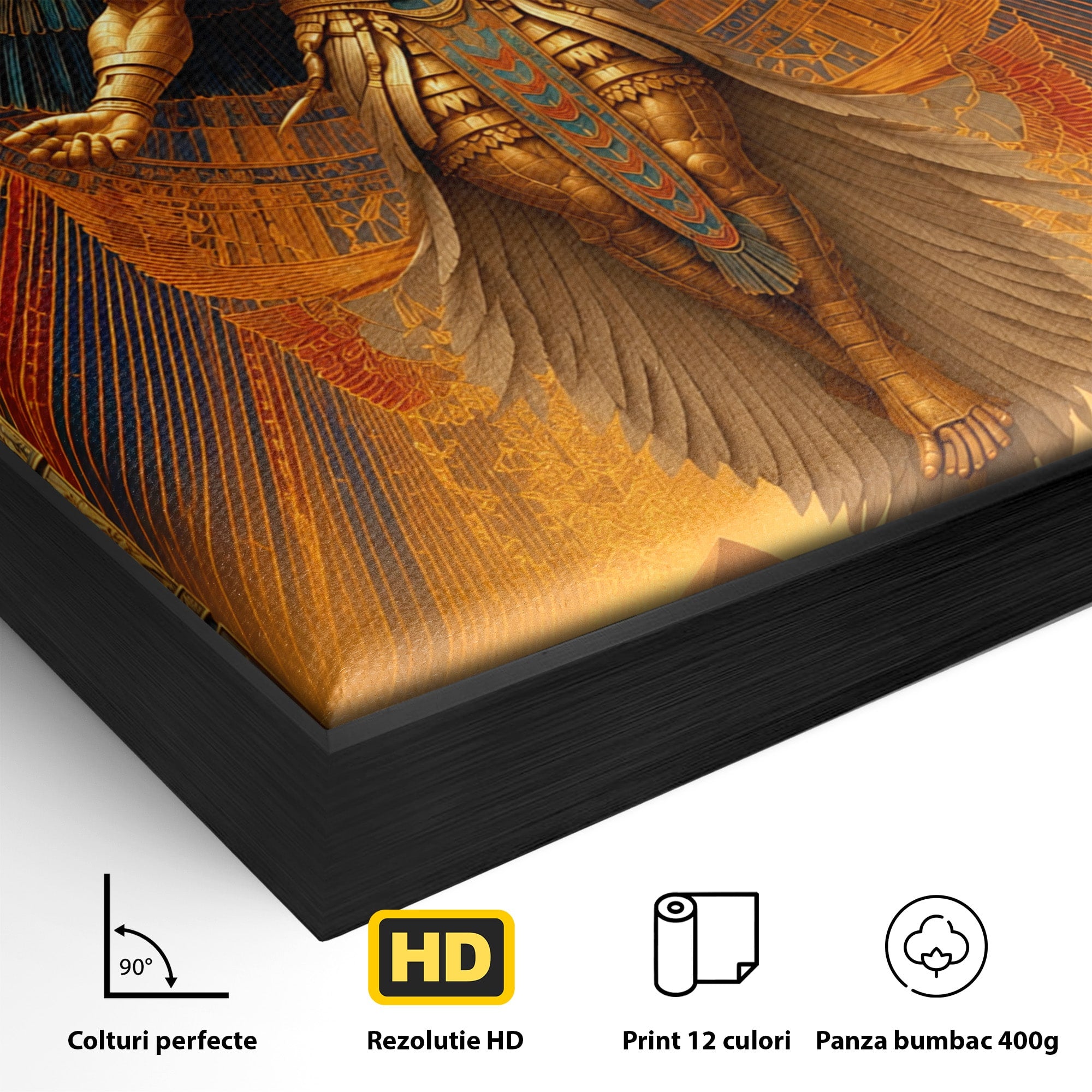 Tablou Canvas Premium LuxCanva® T1044, Zeul Egiptean Al Soarelui, Egipt, Mitologie, Arta Antica, Living, Zei, Culori Vibrante