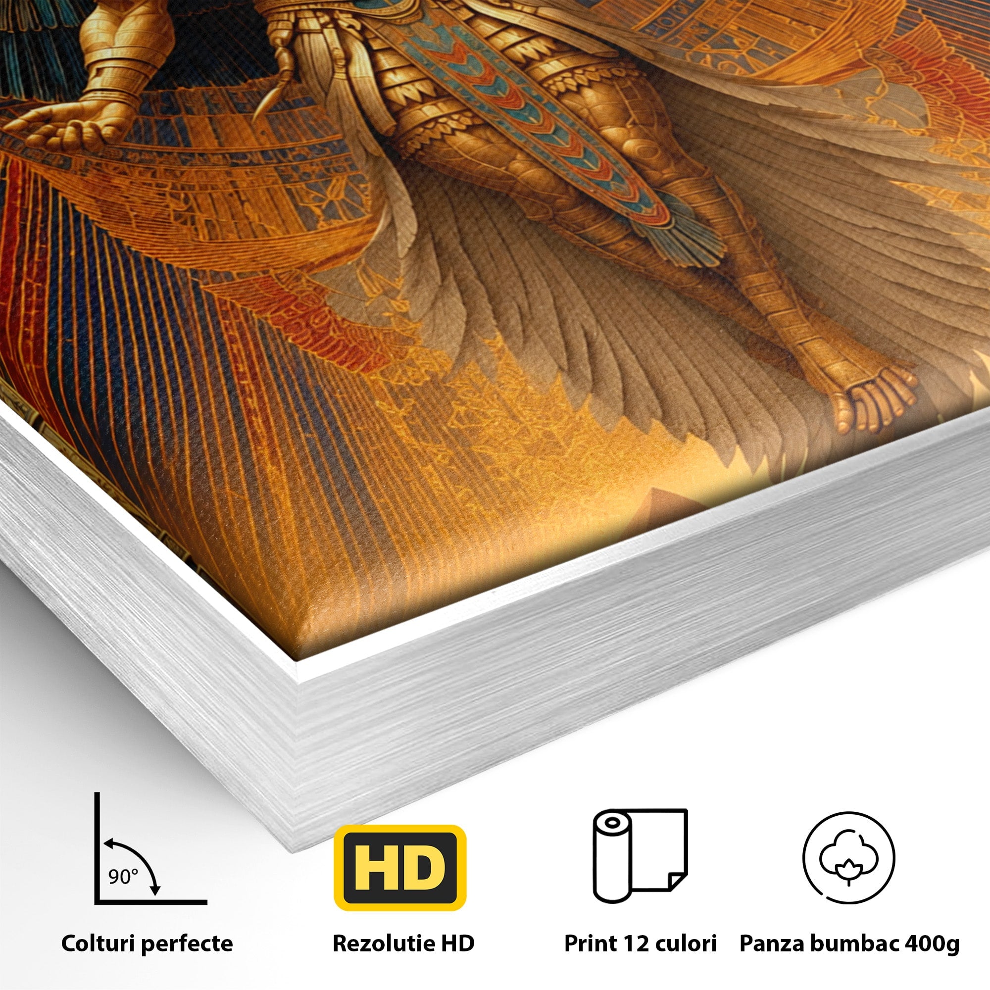 Tablou Canvas Premium LuxCanva® T1044, Zeul Egiptean Al Soarelui, Egipt, Mitologie, Arta Antica, Living, Zei, Culori Vibrante