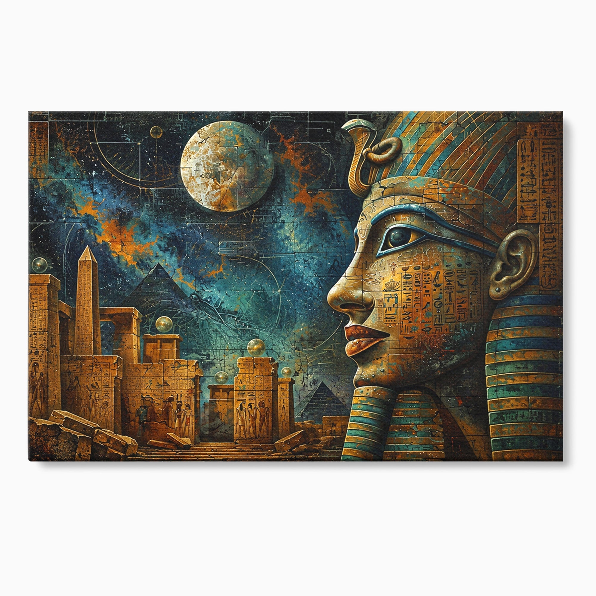 Tablou Canvas Premium LuxCanva® T1045, Misterele Egiptului Antic, Egipt, Faraon, Piramide, Istorie, Mister, Living, Dormitor, Culori Vibrante
