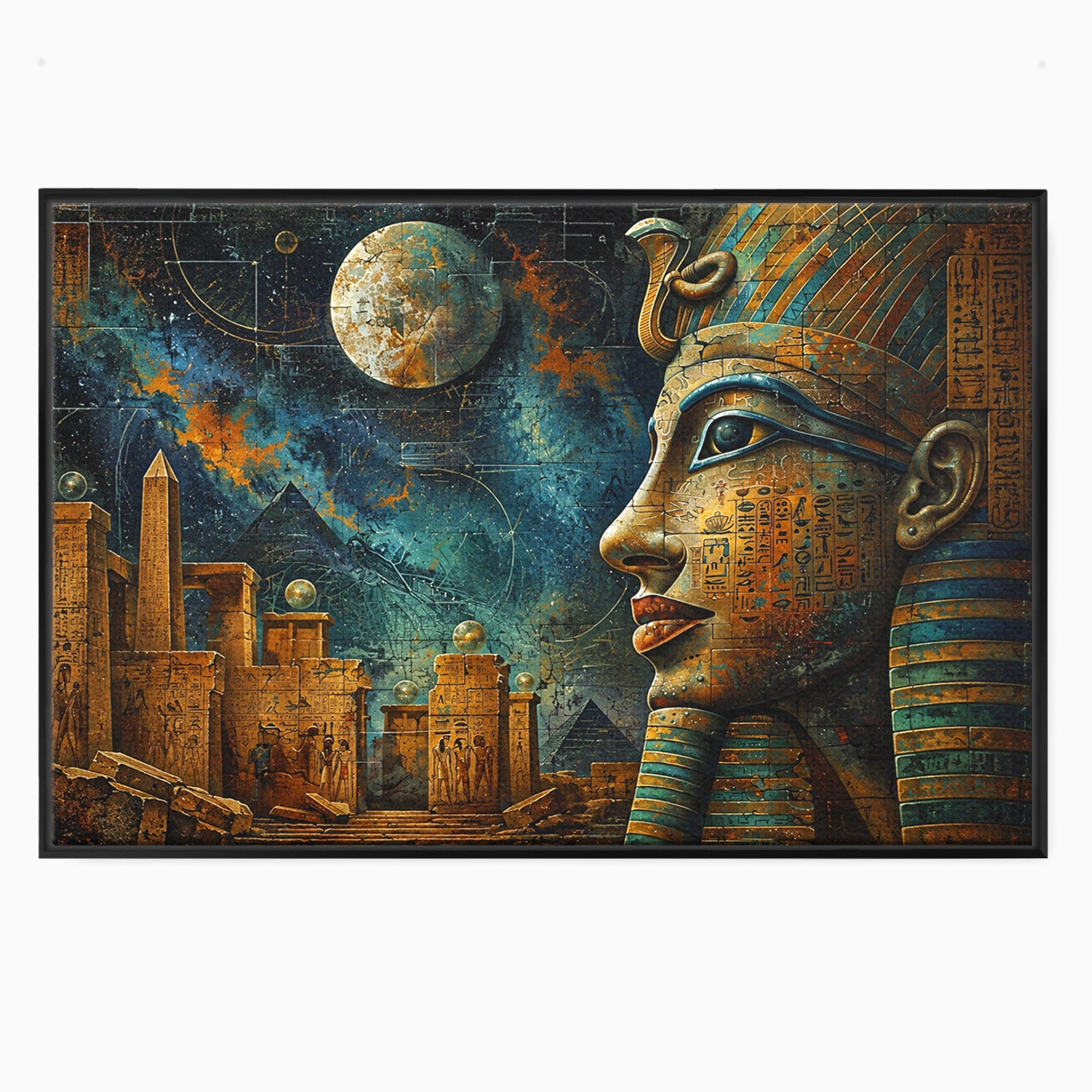 Tablou Canvas Premium LuxCanva® T1045, Misterele Egiptului Antic, Egipt, Faraon, Piramide, Istorie, Mister, Living, Dormitor, Culori Vibrante