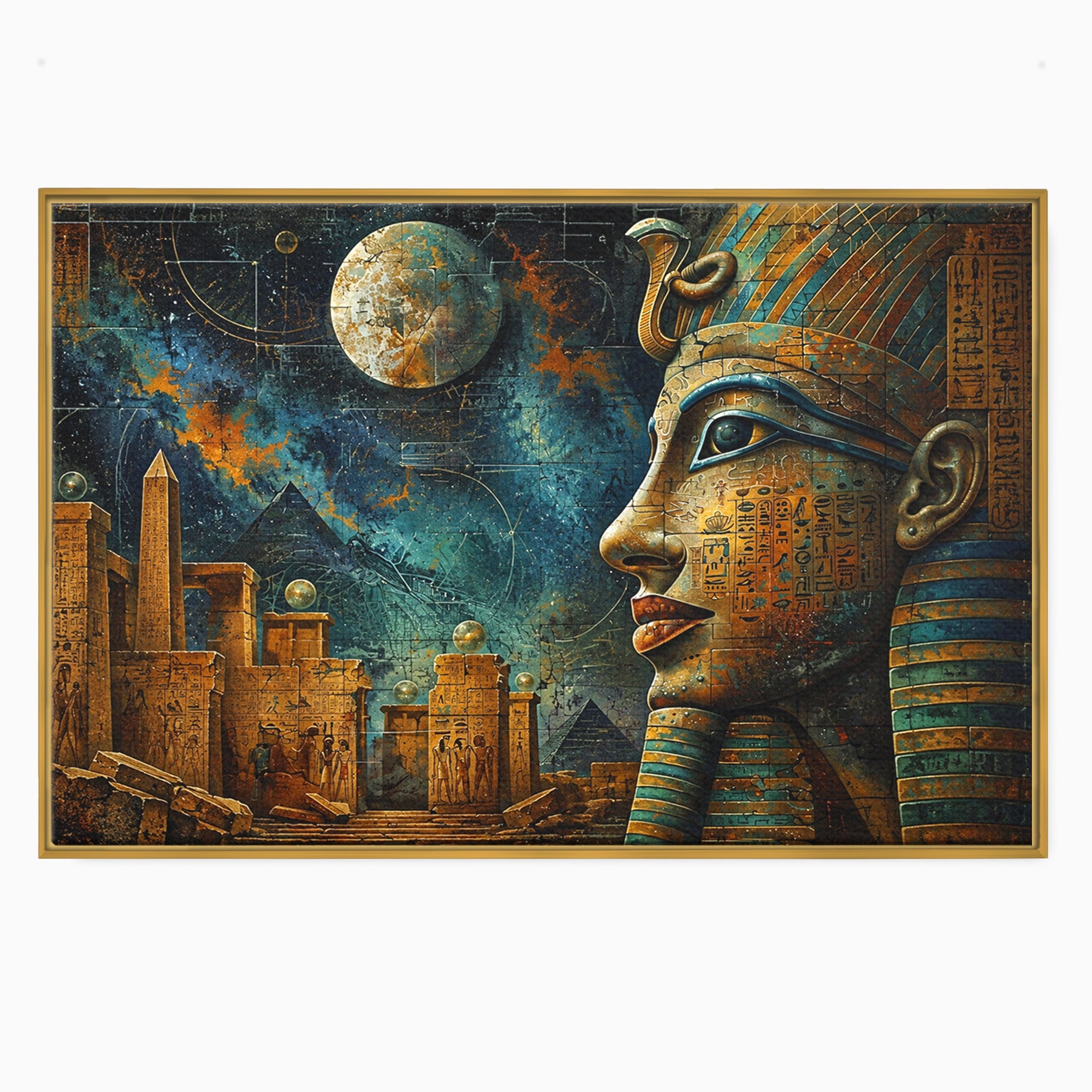 Tablou Canvas Premium LuxCanva® T1045, Misterele Egiptului Antic, Egipt, Faraon, Piramide, Istorie, Mister, Living, Dormitor, Culori Vibrante