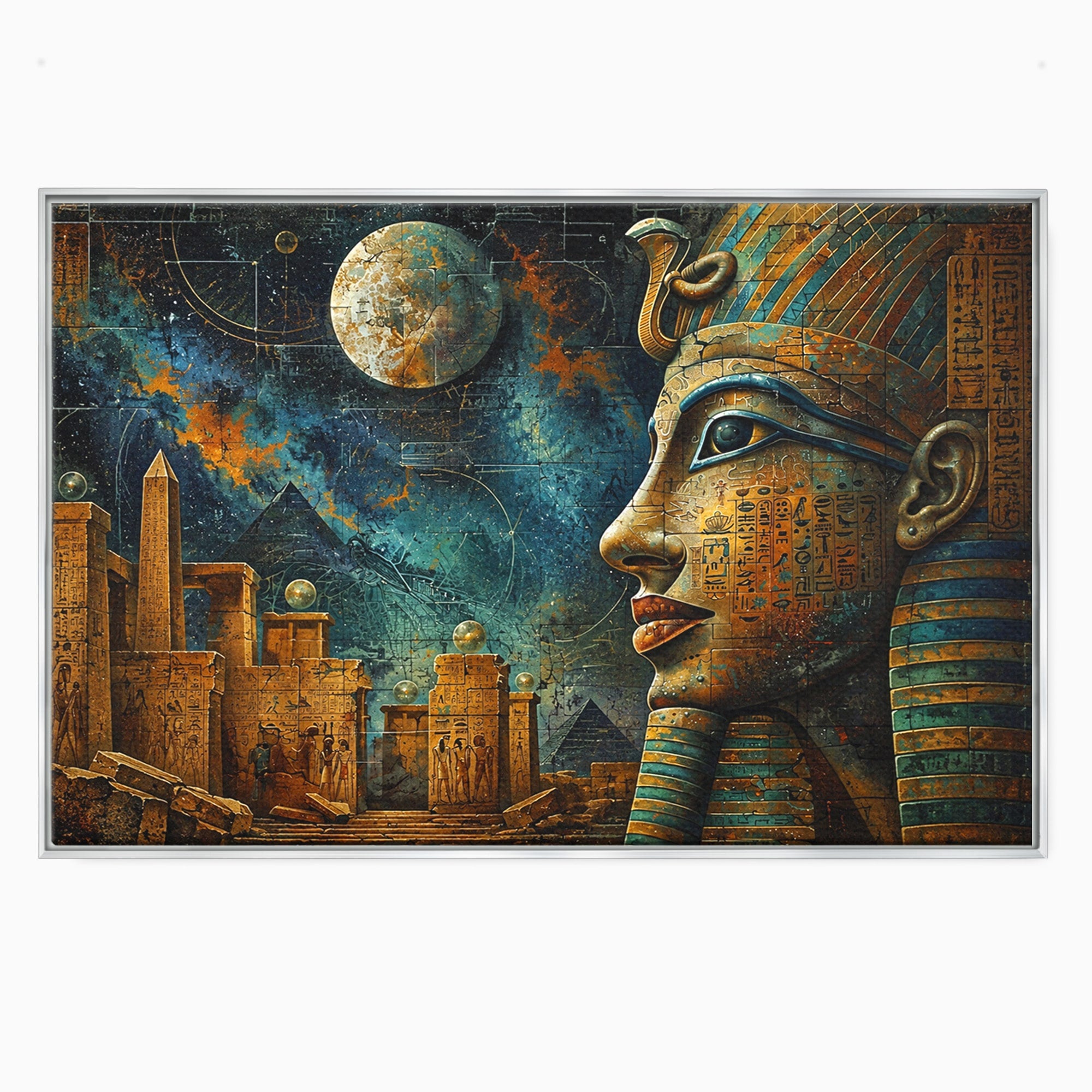 Tablou Canvas Premium LuxCanva® T1045, Misterele Egiptului Antic, Egipt, Faraon, Piramide, Istorie, Mister, Living, Dormitor, Culori Vibrante