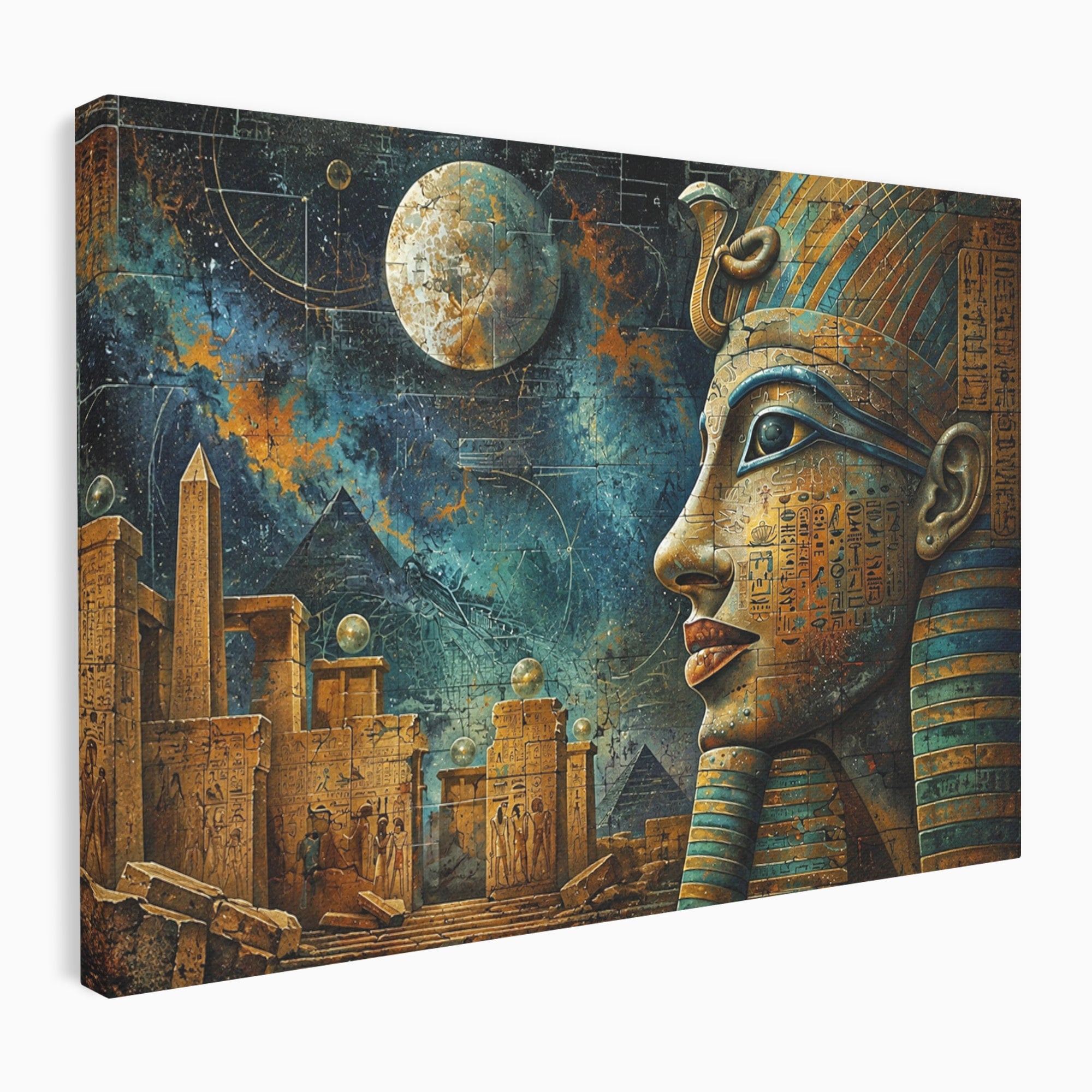 Tablou Canvas Premium LuxCanva® T1045, Misterele Egiptului Antic, Egipt, Faraon, Piramide, Istorie, Mister, Living, Dormitor, Culori Vibrante