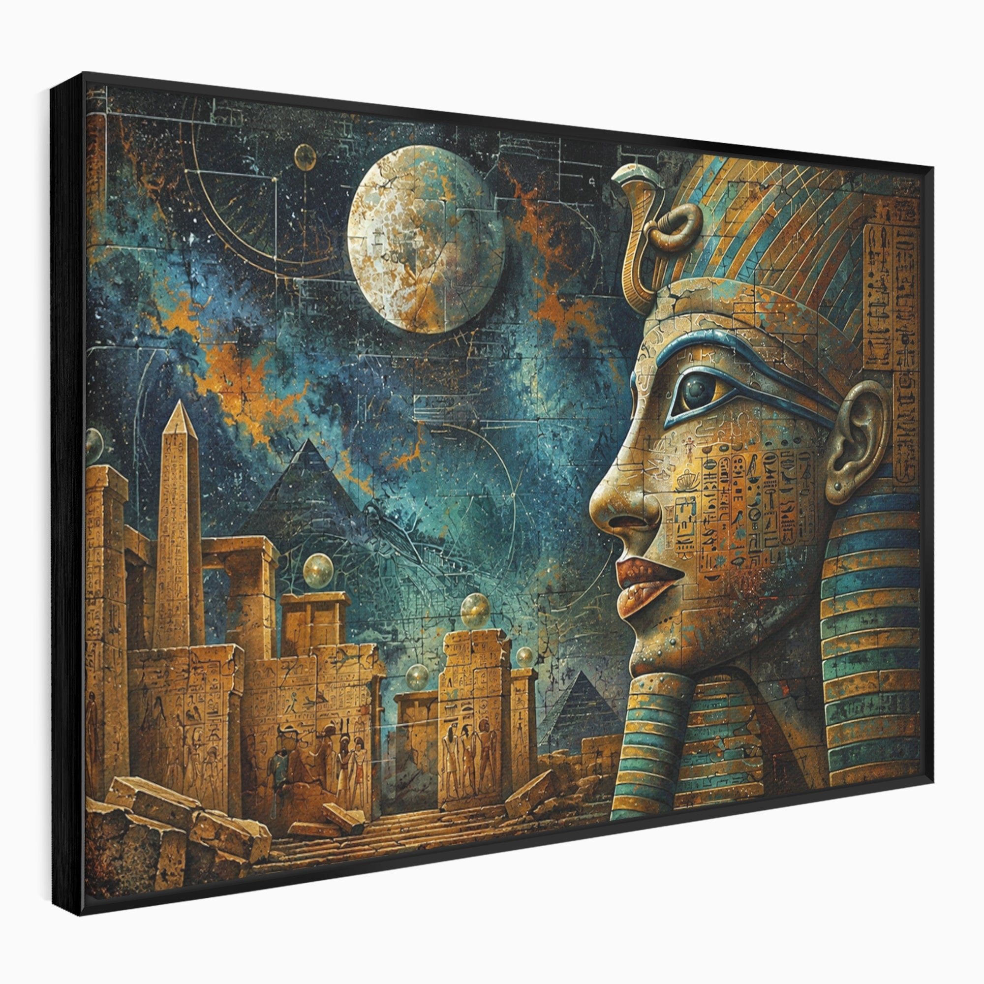 Tablou Canvas Premium LuxCanva® T1045, Misterele Egiptului Antic, Egipt, Faraon, Piramide, Istorie, Mister, Living, Dormitor, Culori Vibrante