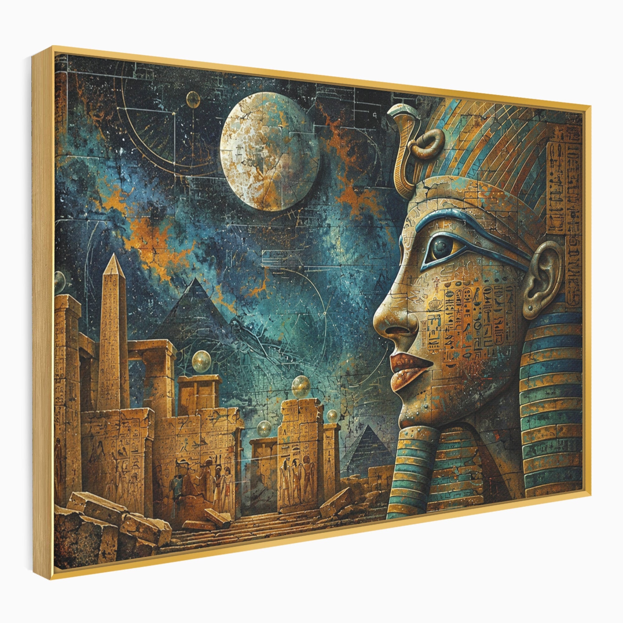 Tablou Canvas Premium LuxCanva® T1045, Misterele Egiptului Antic, Egipt, Faraon, Piramide, Istorie, Mister, Living, Dormitor, Culori Vibrante
