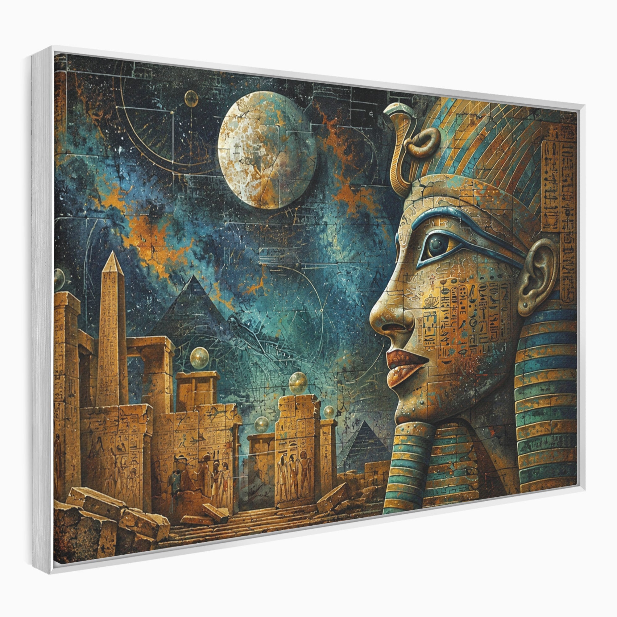 Tablou Canvas Premium LuxCanva® T1045, Misterele Egiptului Antic, Egipt, Faraon, Piramide, Istorie, Mister, Living, Dormitor, Culori Vibrante