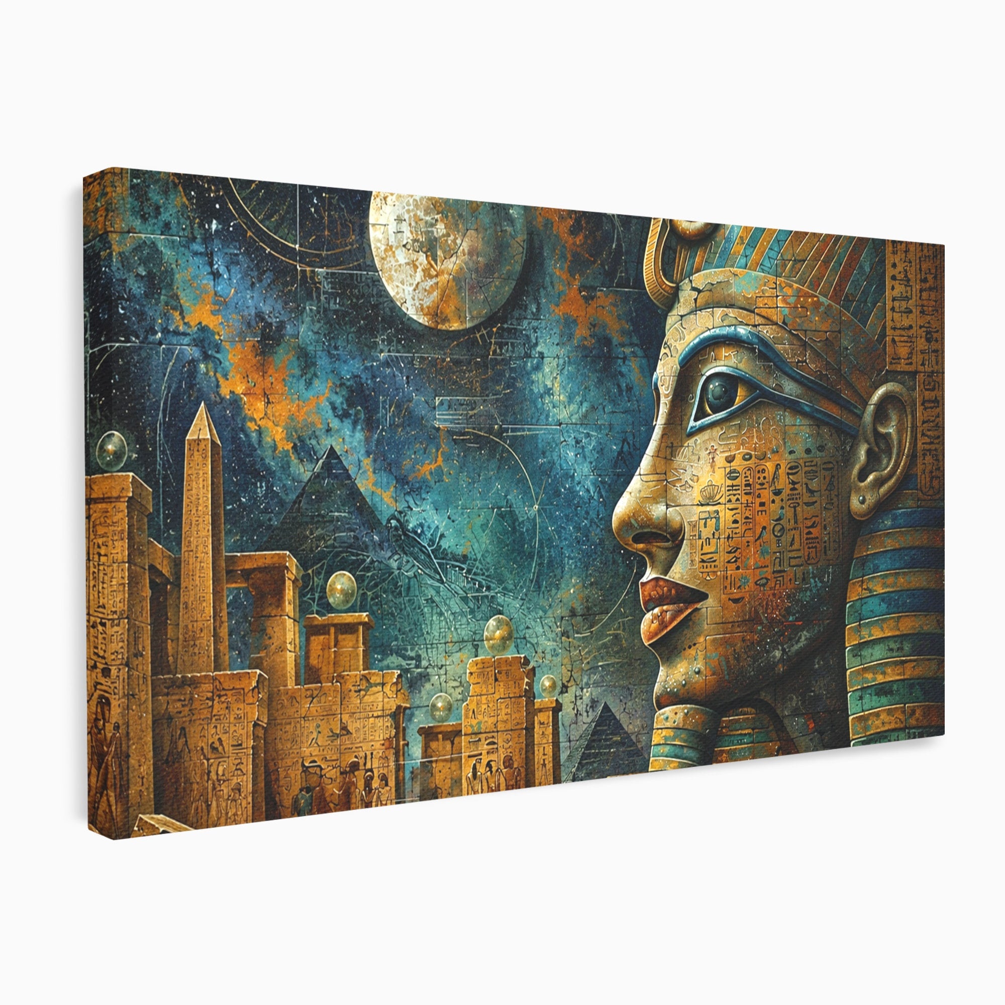Tablou Canvas Premium LuxCanva® T1045, Misterele Egiptului Antic, Egipt, Faraon, Piramide, Istorie, Mister, Living, Dormitor, Culori Vibrante