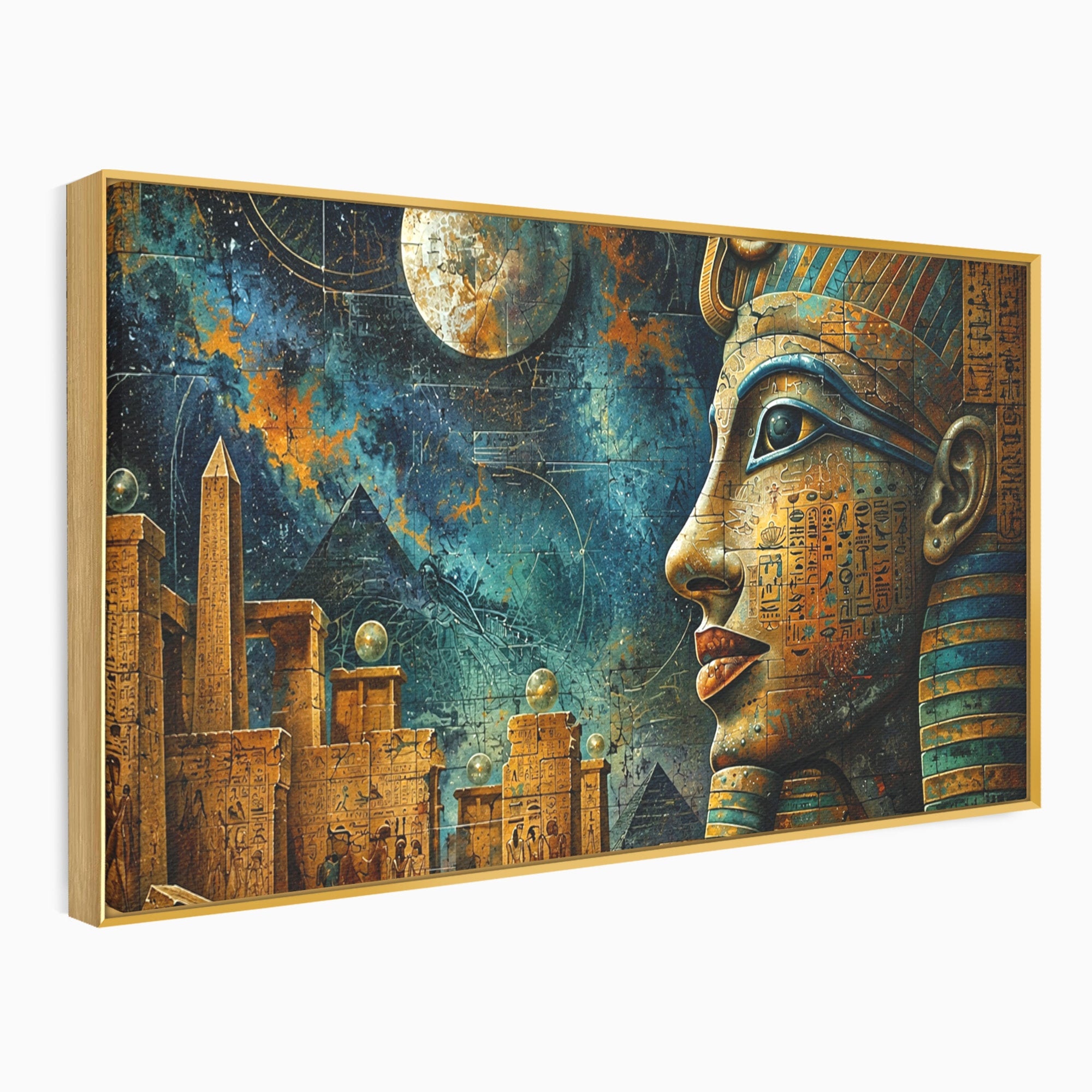 Tablou Canvas Premium LuxCanva® T1045, Misterele Egiptului Antic, Egipt, Faraon, Piramide, Istorie, Mister, Living, Dormitor, Culori Vibrante