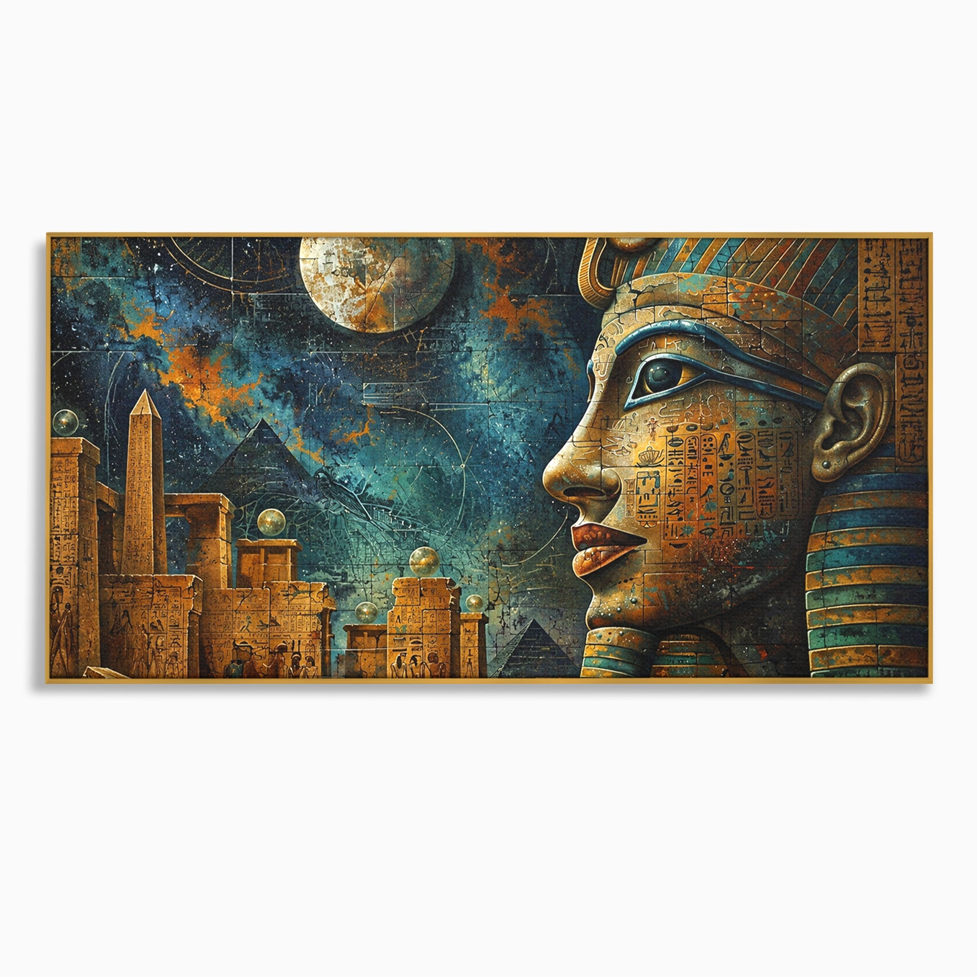 Tablou Canvas Premium LuxCanva® T1045, Misterele Egiptului Antic, Egipt, Faraon, Piramide, Istorie, Mister, Living, Dormitor, Culori Vibrante