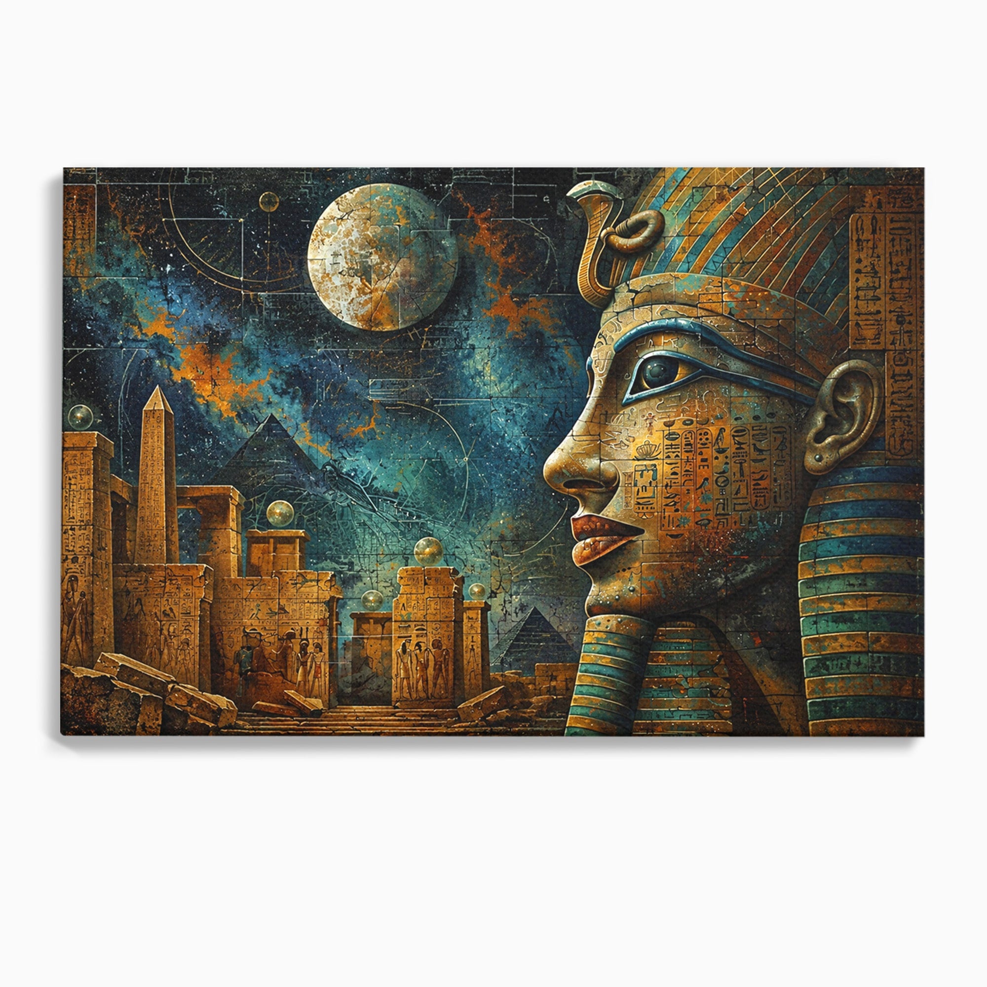 Tablou Canvas Premium LuxCanva® T1045, Misterele Egiptului Antic, Egipt, Faraon, Piramide, Istorie, Mister, Living, Dormitor, Culori Vibrante