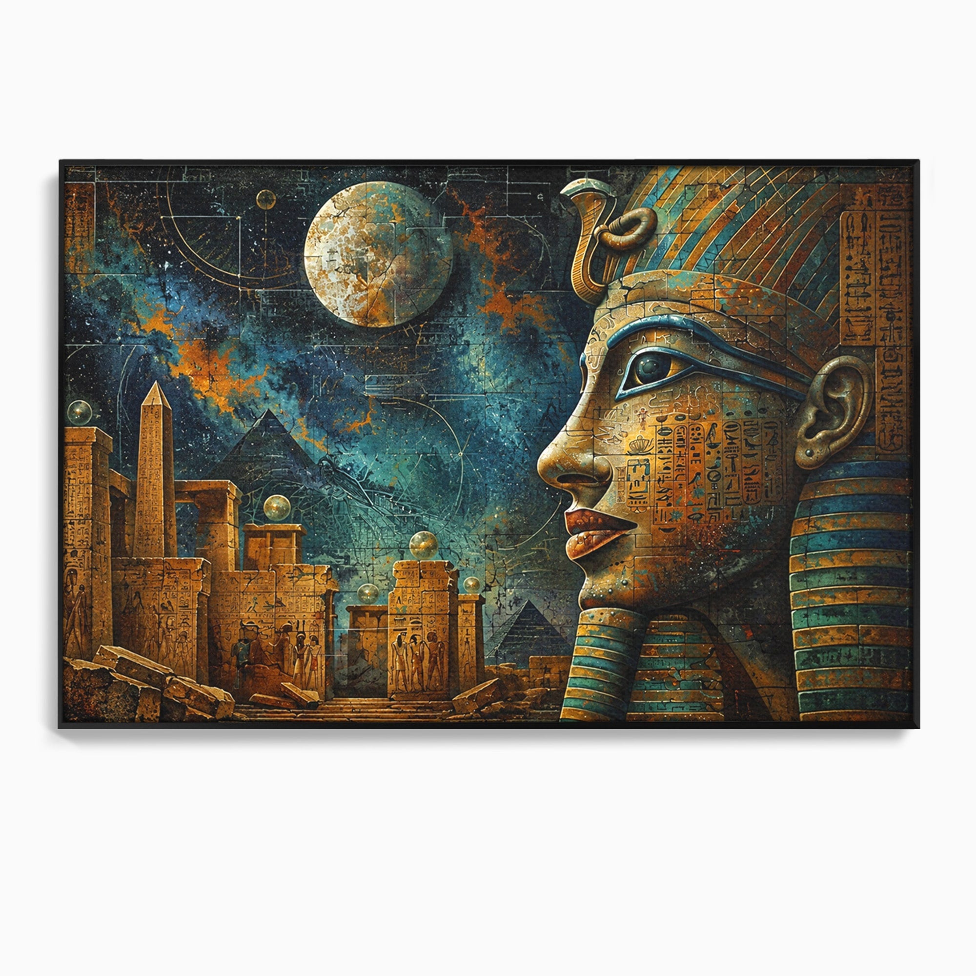 Tablou Canvas Premium LuxCanva® T1045, Misterele Egiptului Antic, Egipt, Faraon, Piramide, Istorie, Mister, Living, Dormitor, Culori Vibrante