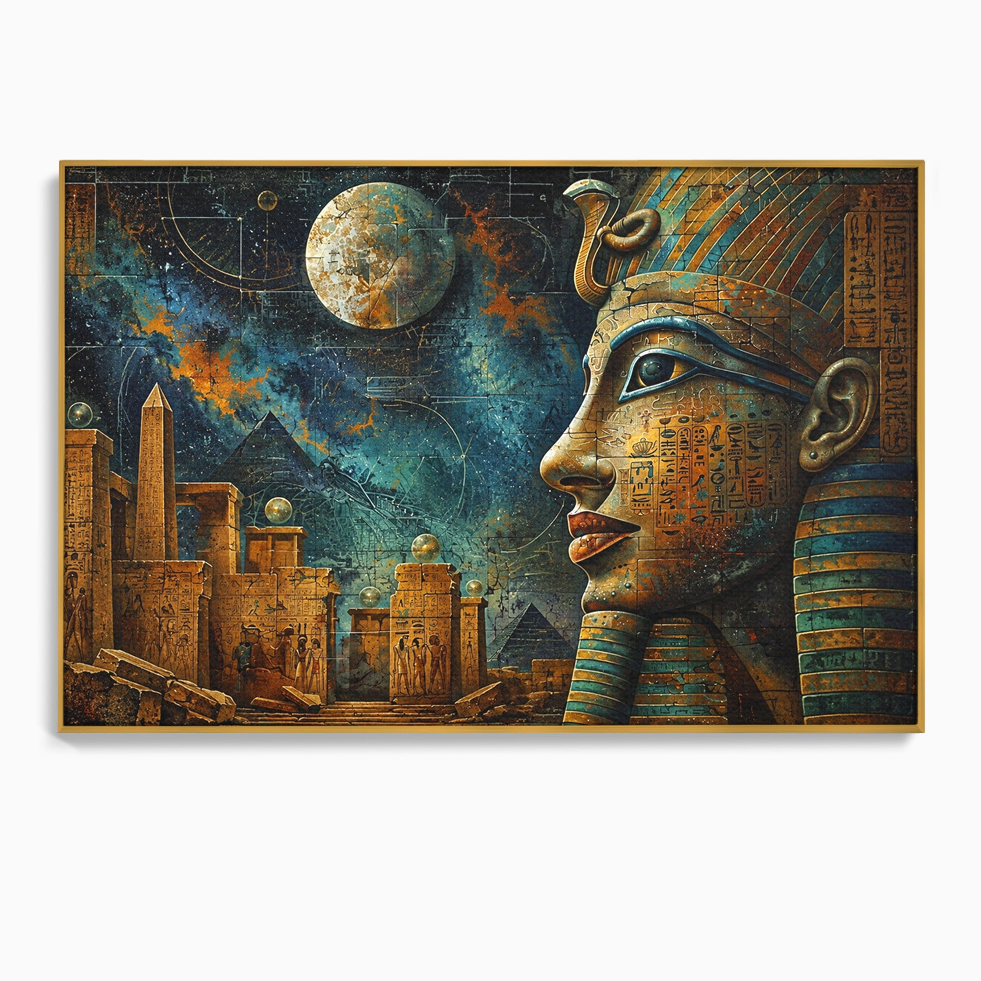 Tablou Canvas Premium LuxCanva® T1045, Misterele Egiptului Antic, Egipt, Faraon, Piramide, Istorie, Mister, Living, Dormitor, Culori Vibrante