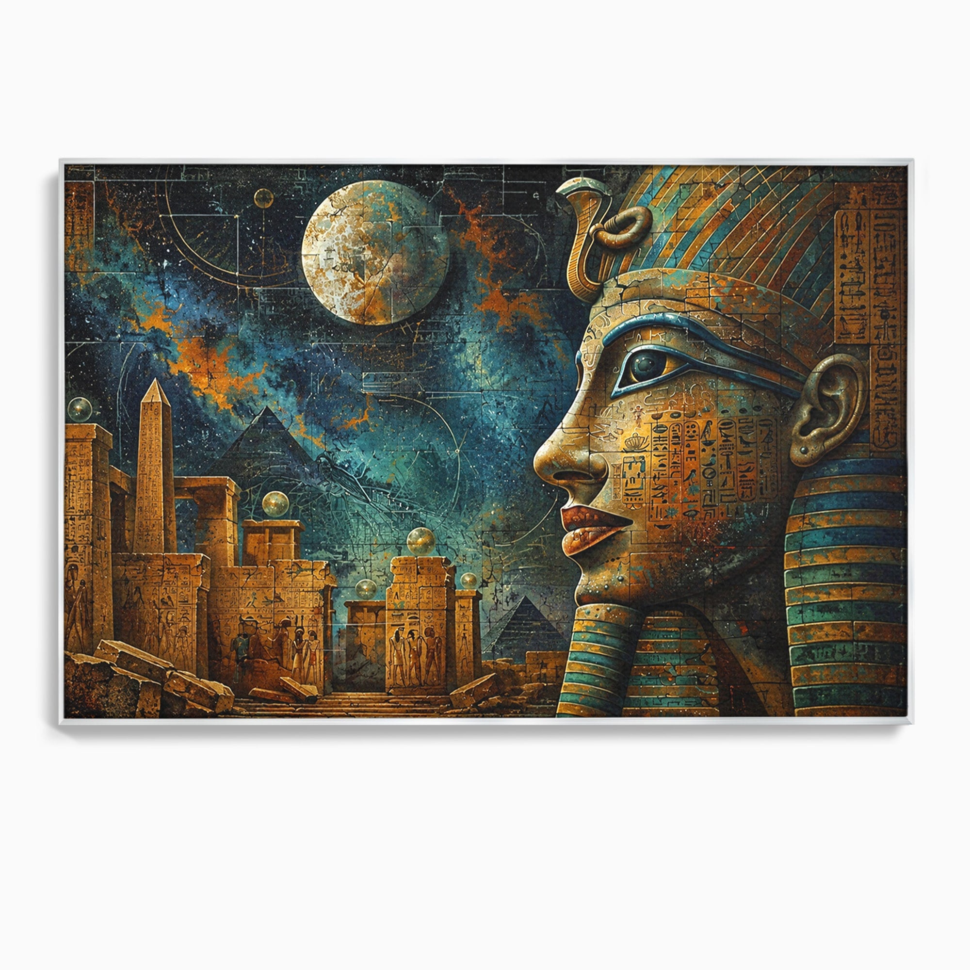 Tablou Canvas Premium LuxCanva® T1045, Misterele Egiptului Antic, Egipt, Faraon, Piramide, Istorie, Mister, Living, Dormitor, Culori Vibrante