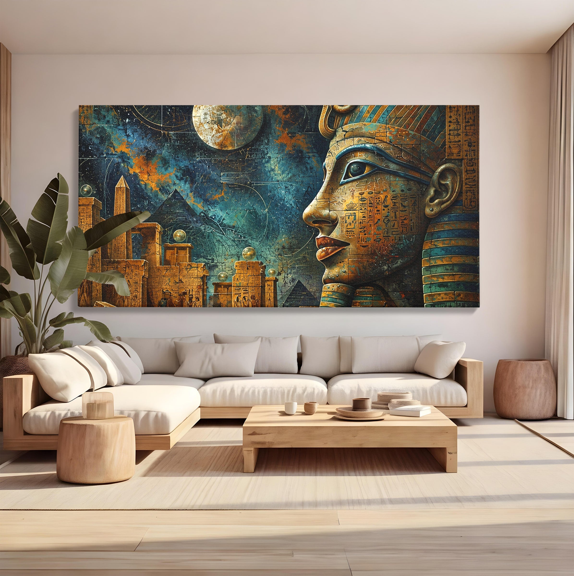 Tablou Canvas Premium LuxCanva® T1045, Misterele Egiptului Antic, Egipt, Faraon, Piramide, Istorie, Mister, Living, Dormitor, Culori Vibrante