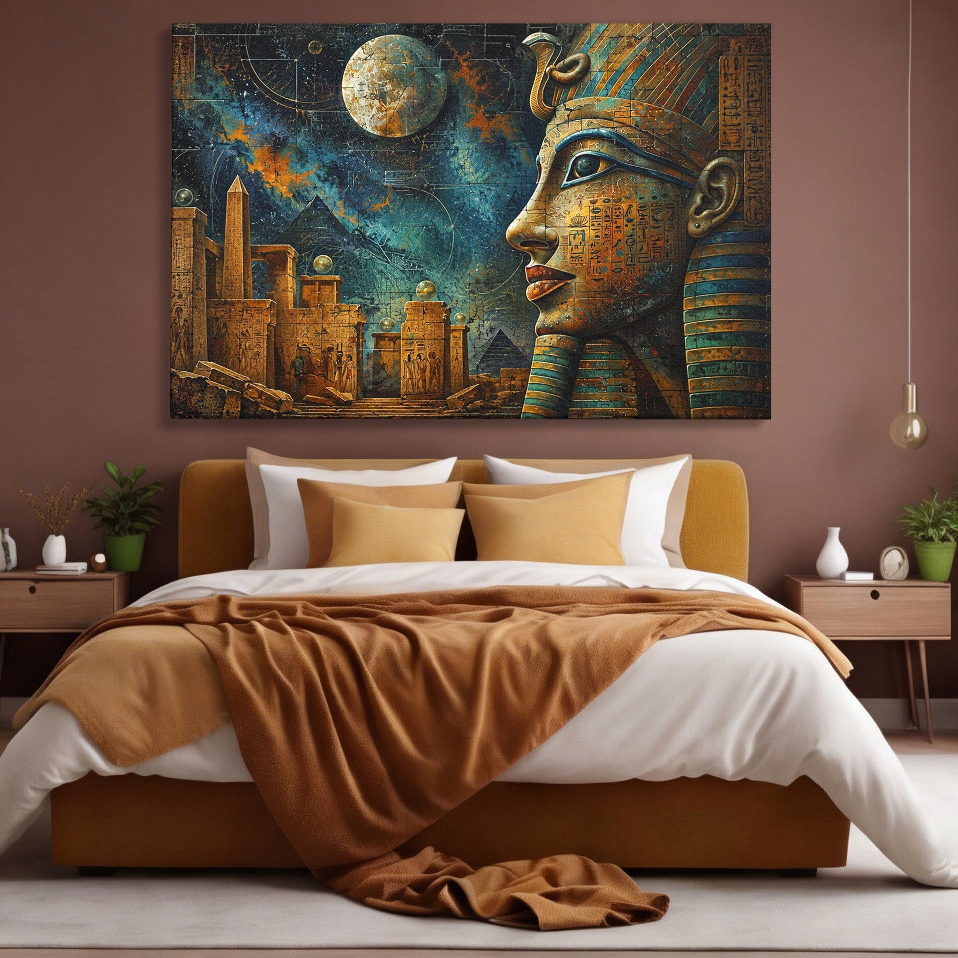 Tablou Canvas Premium LuxCanva® T1045, Misterele Egiptului Antic, Egipt, Faraon, Piramide, Istorie, Mister, Living, Dormitor, Culori Vibrante