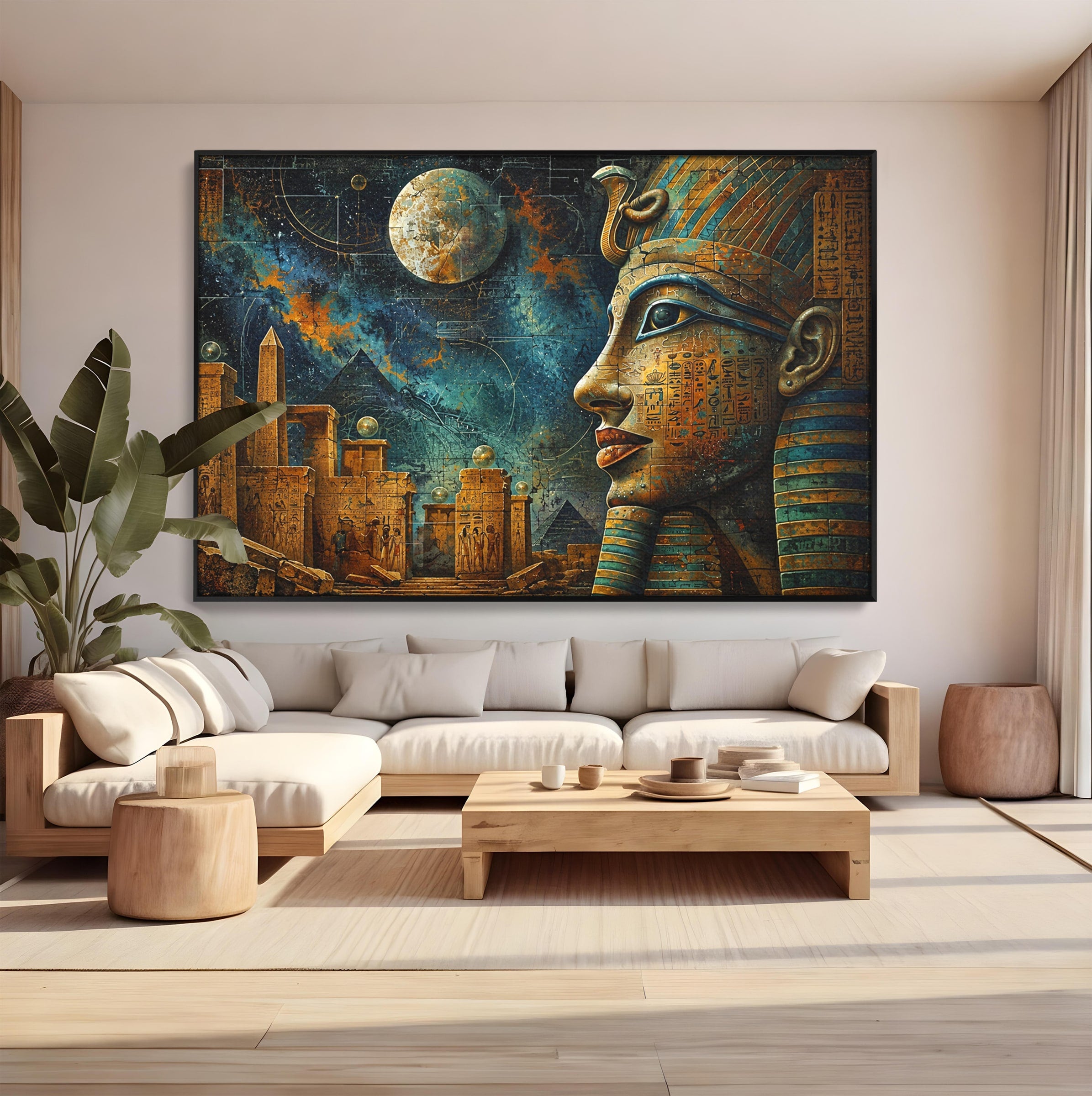 Tablou Canvas Premium LuxCanva® T1045, Misterele Egiptului Antic, Egipt, Faraon, Piramide, Istorie, Mister, Living, Dormitor, Culori Vibrante