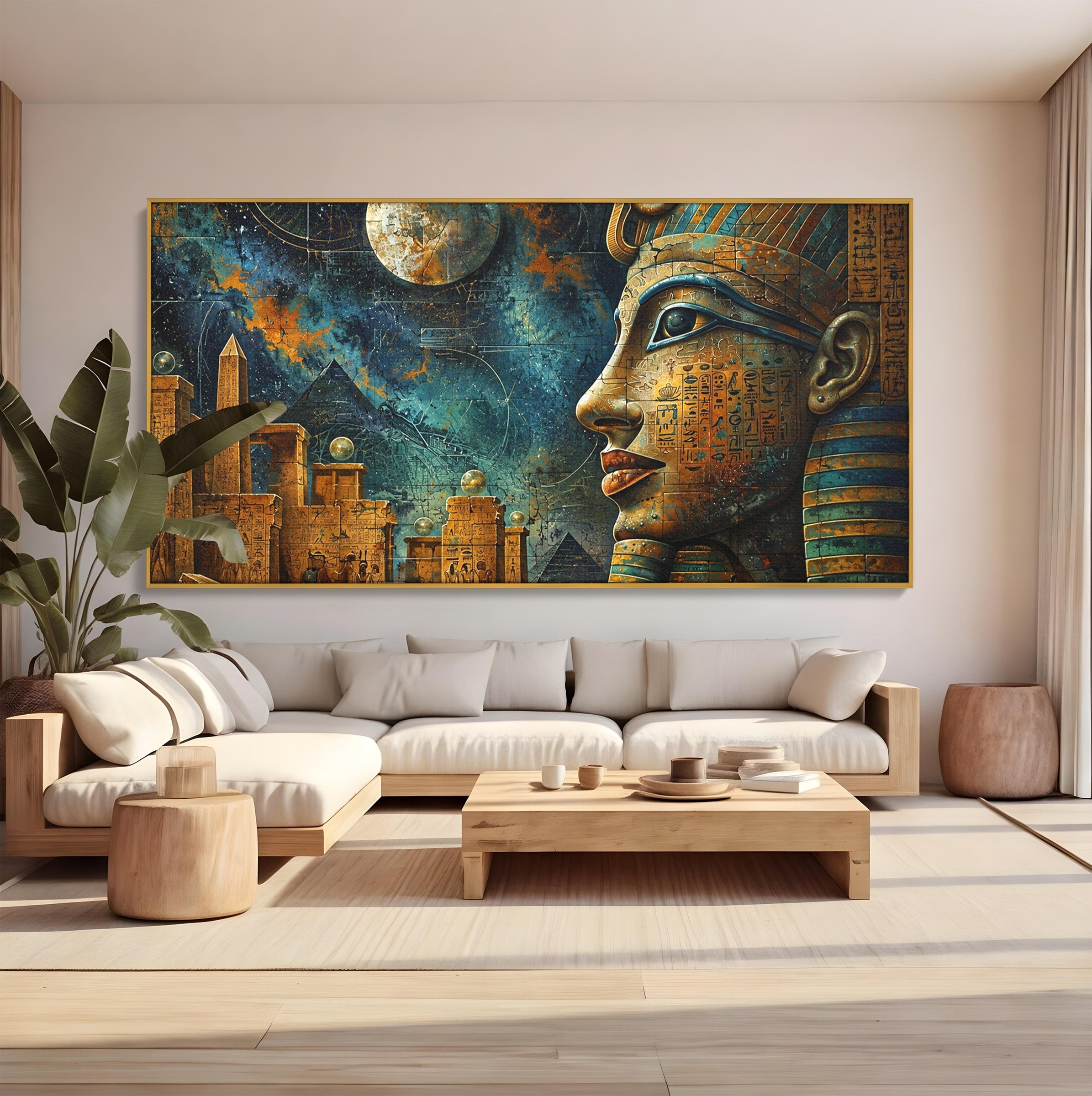 Tablou Canvas Premium LuxCanva® T1045, Misterele Egiptului Antic, Egipt, Faraon, Piramide, Istorie, Mister, Living, Dormitor, Culori Vibrante