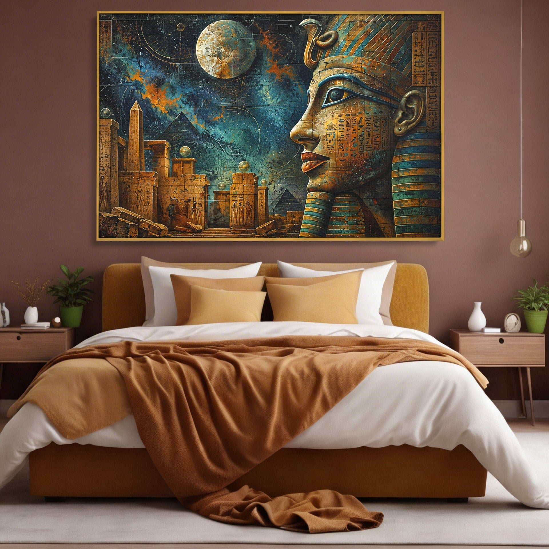 Tablou Canvas Premium LuxCanva® T1045, Misterele Egiptului Antic, Egipt, Faraon, Piramide, Istorie, Mister, Living, Dormitor, Culori Vibrante