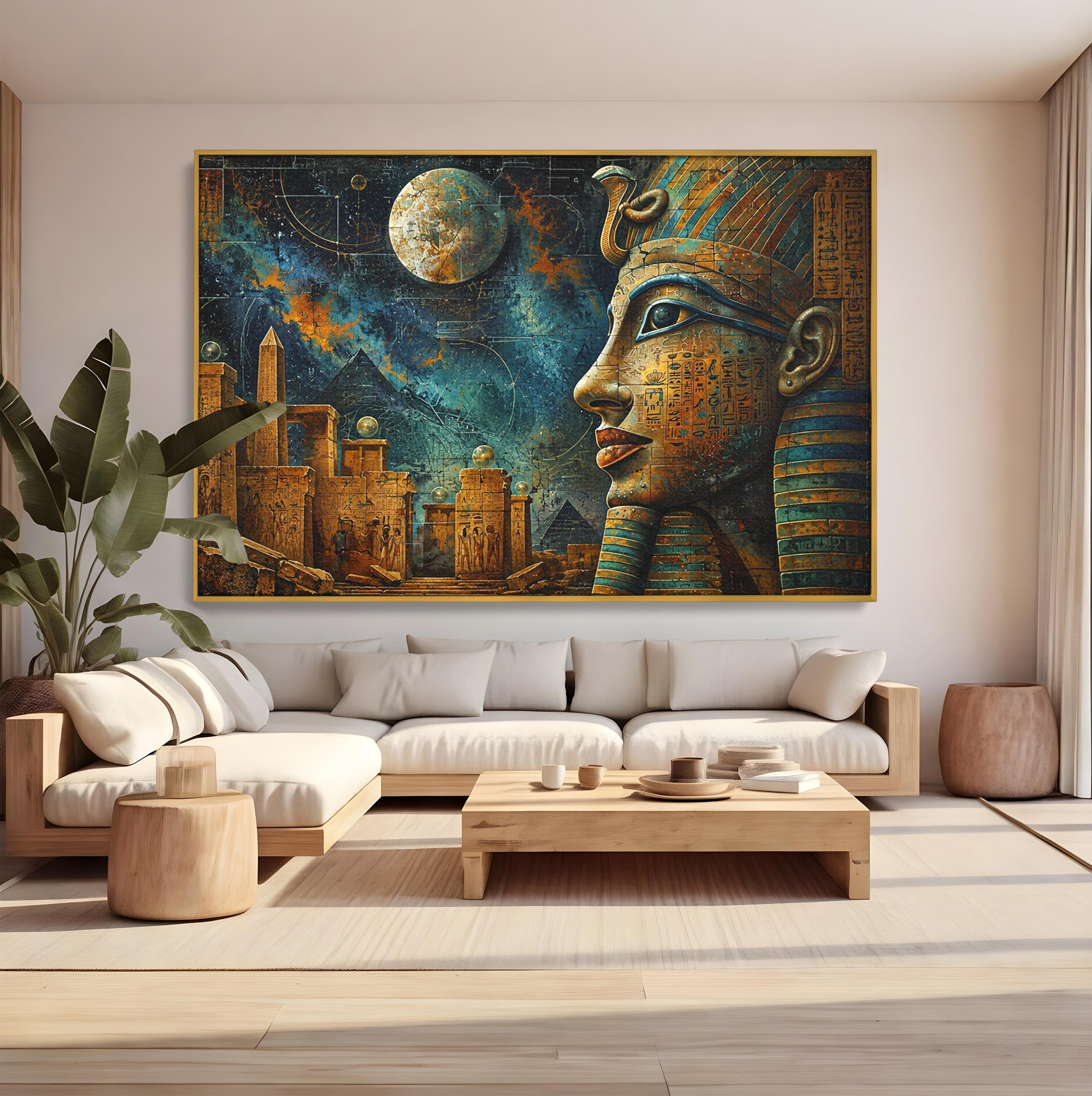 Tablou Canvas Premium LuxCanva® T1045, Misterele Egiptului Antic, Egipt, Faraon, Piramide, Istorie, Mister, Living, Dormitor, Culori Vibrante