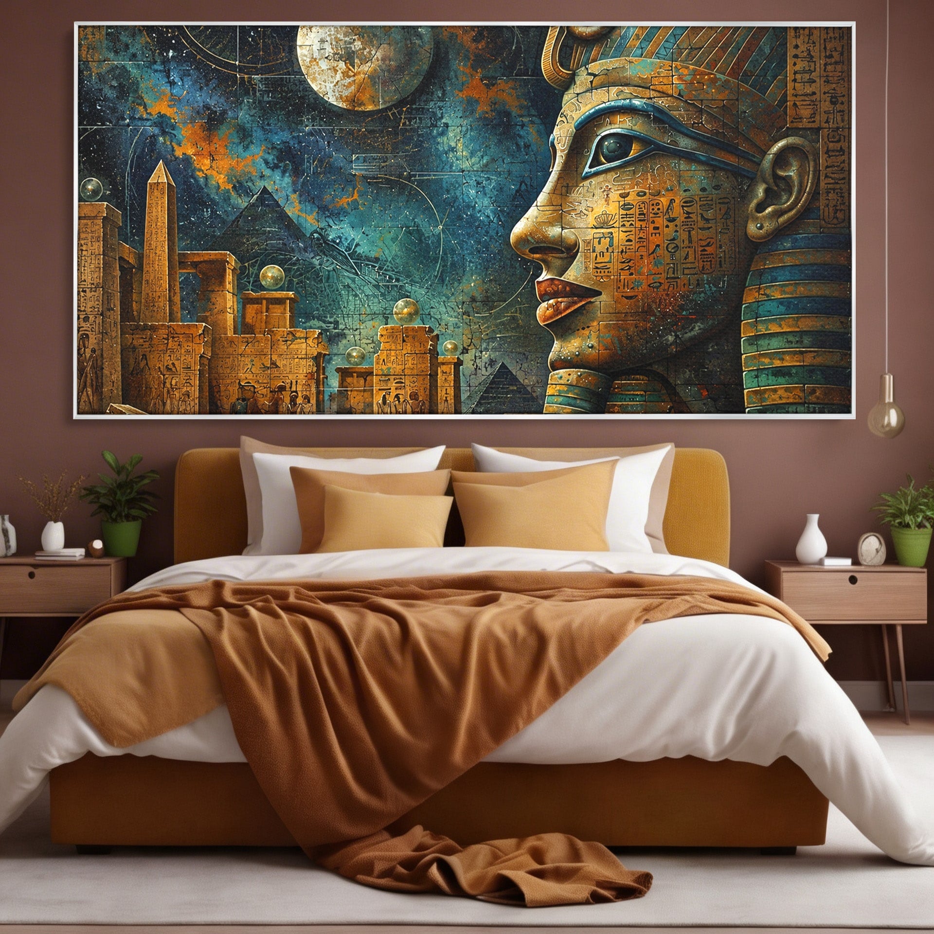Tablou Canvas Premium LuxCanva® T1045, Misterele Egiptului Antic, Egipt, Faraon, Piramide, Istorie, Mister, Living, Dormitor, Culori Vibrante