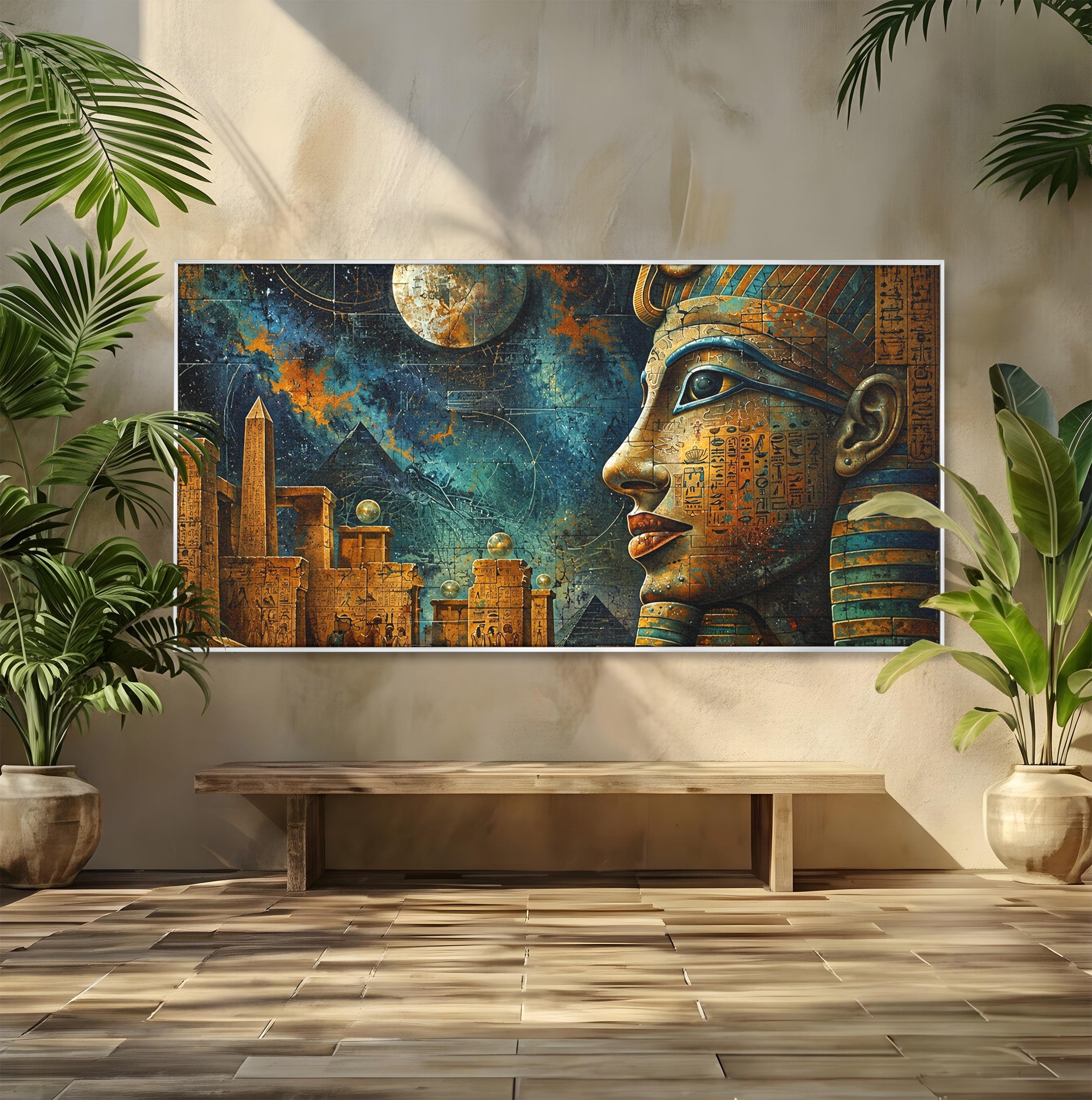 Tablou Canvas Premium LuxCanva® T1045, Misterele Egiptului Antic, Egipt, Faraon, Piramide, Istorie, Mister, Living, Dormitor, Culori Vibrante