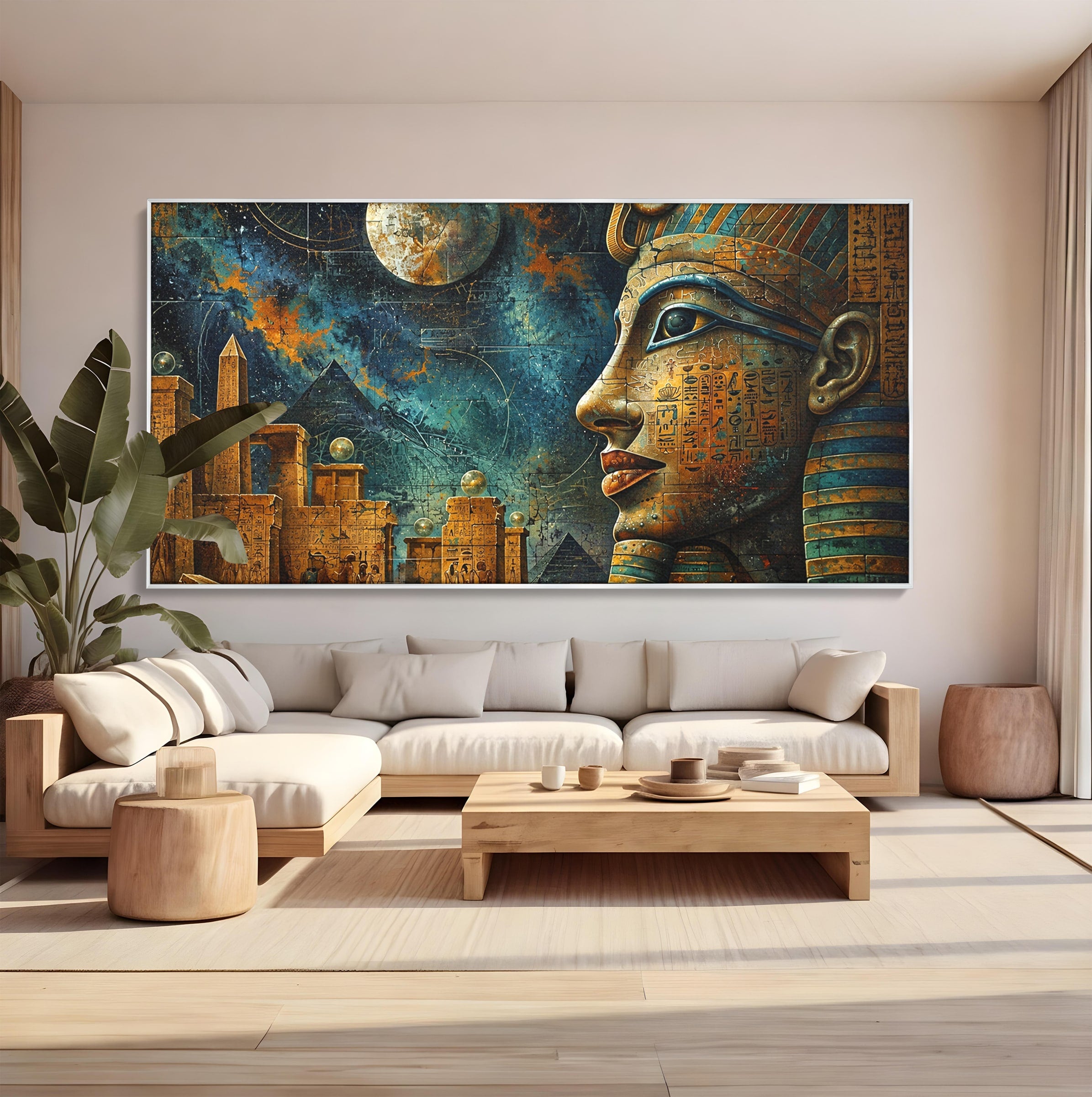 Tablou Canvas Premium LuxCanva® T1045, Misterele Egiptului Antic, Egipt, Faraon, Piramide, Istorie, Mister, Living, Dormitor, Culori Vibrante
