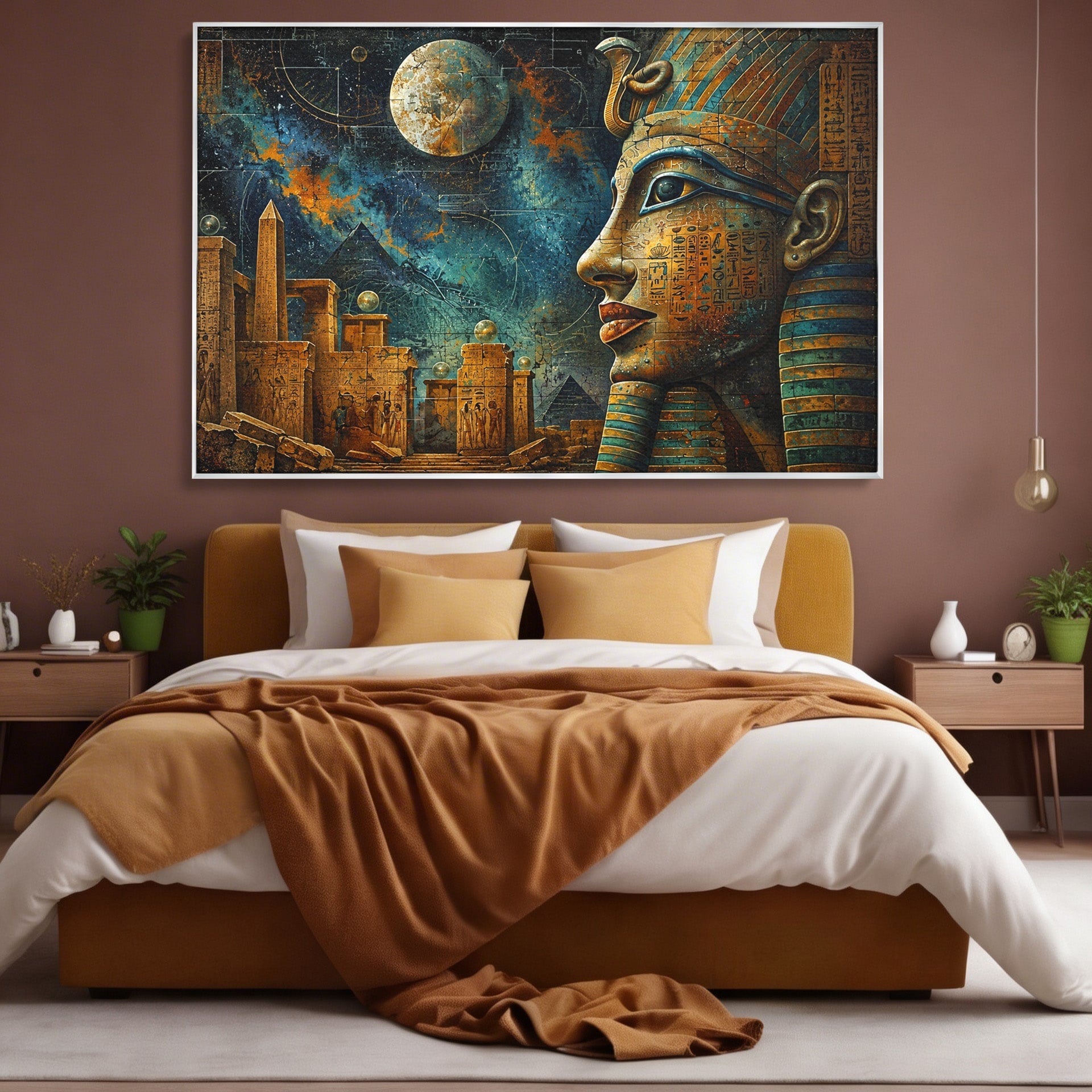 Tablou Canvas Premium LuxCanva® T1045, Misterele Egiptului Antic, Egipt, Faraon, Piramide, Istorie, Mister, Living, Dormitor, Culori Vibrante