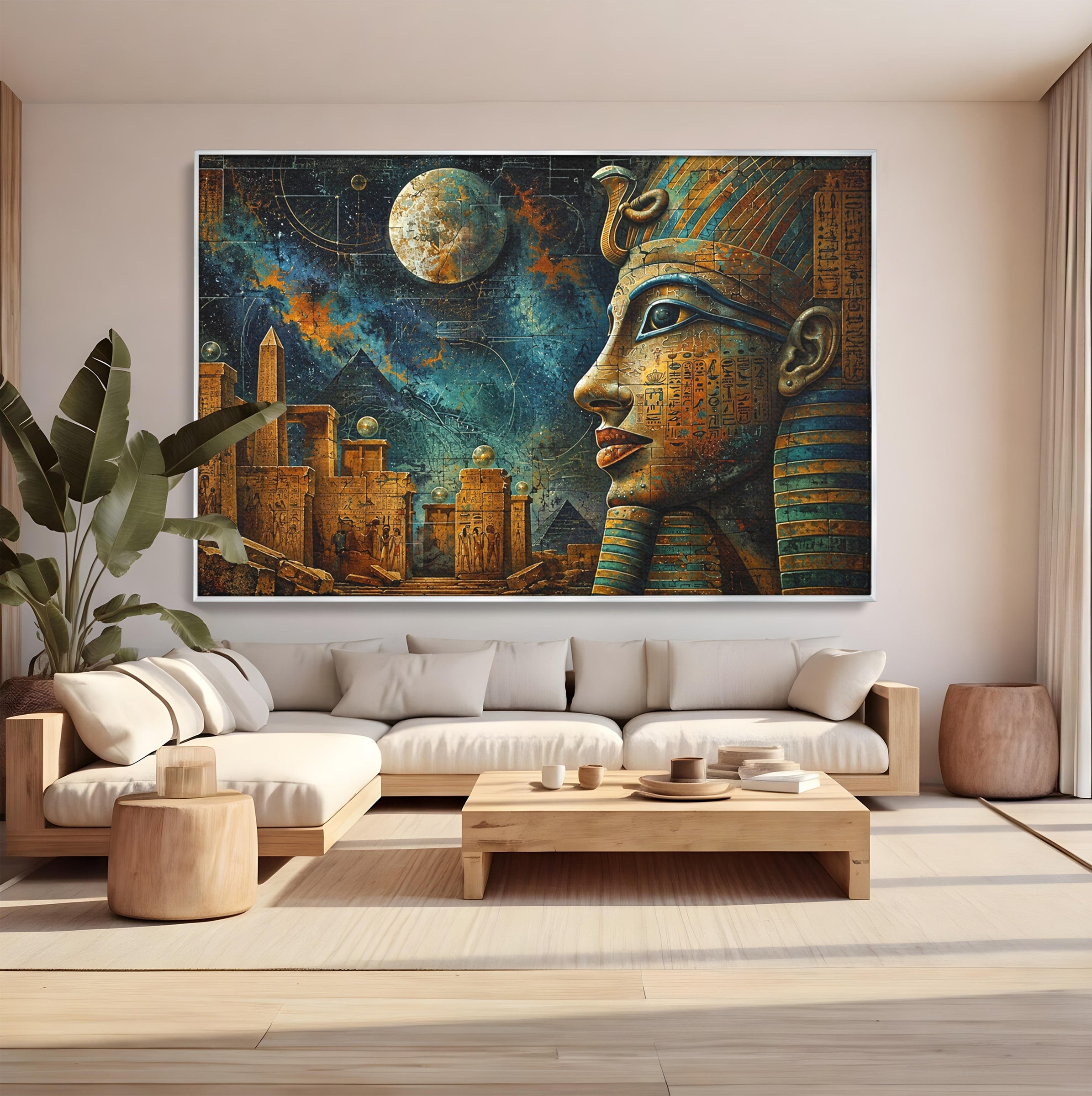 Tablou Canvas Premium LuxCanva® T1045, Misterele Egiptului Antic, Egipt, Faraon, Piramide, Istorie, Mister, Living, Dormitor, Culori Vibrante