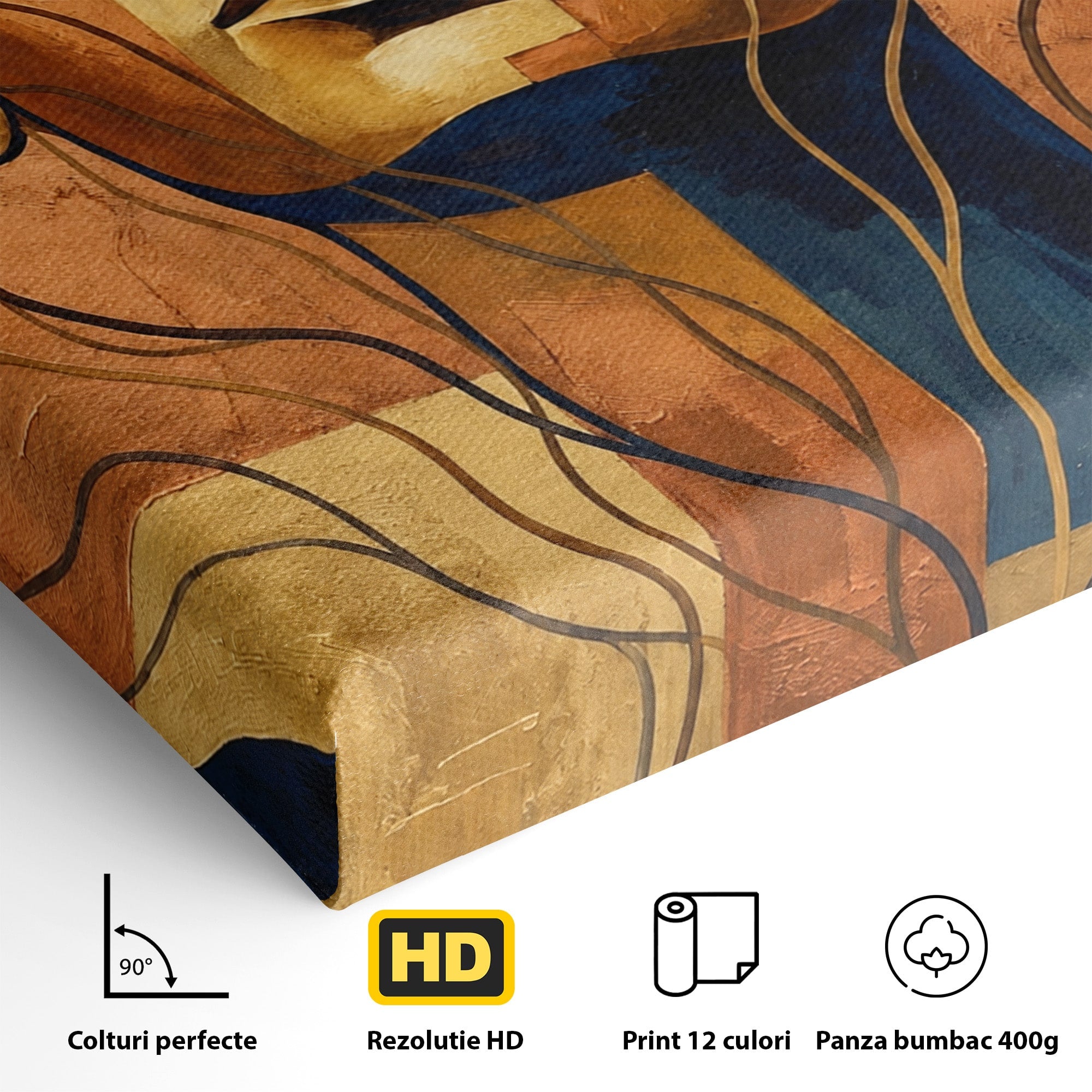 Tablou Canvas Premium LuxCanva® T1046, Chipul Zeitei Egiptene, Portret, Egipt, Abstract, Living, Dormitor, Culori Vibrante