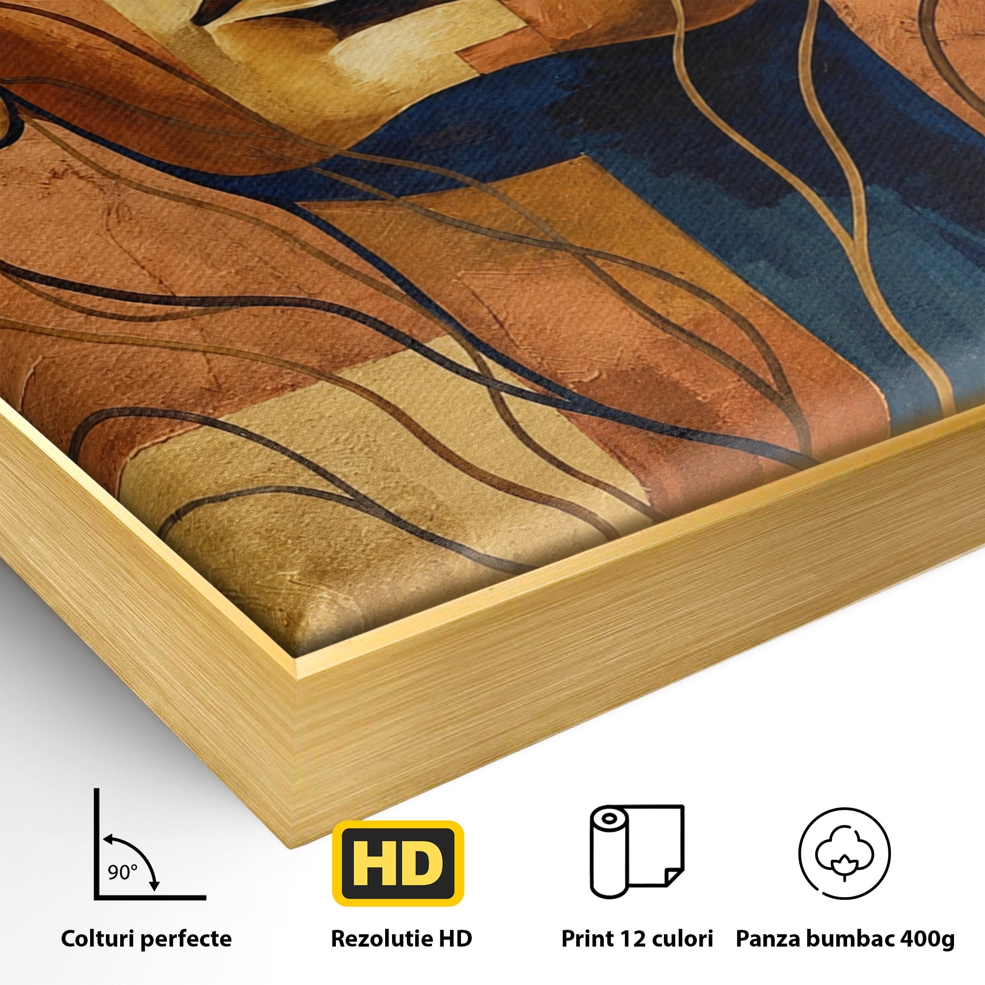 Tablou Canvas Premium LuxCanva® T1046, Chipul Zeitei Egiptene, Portret, Egipt, Abstract, Living, Dormitor, Culori Vibrante