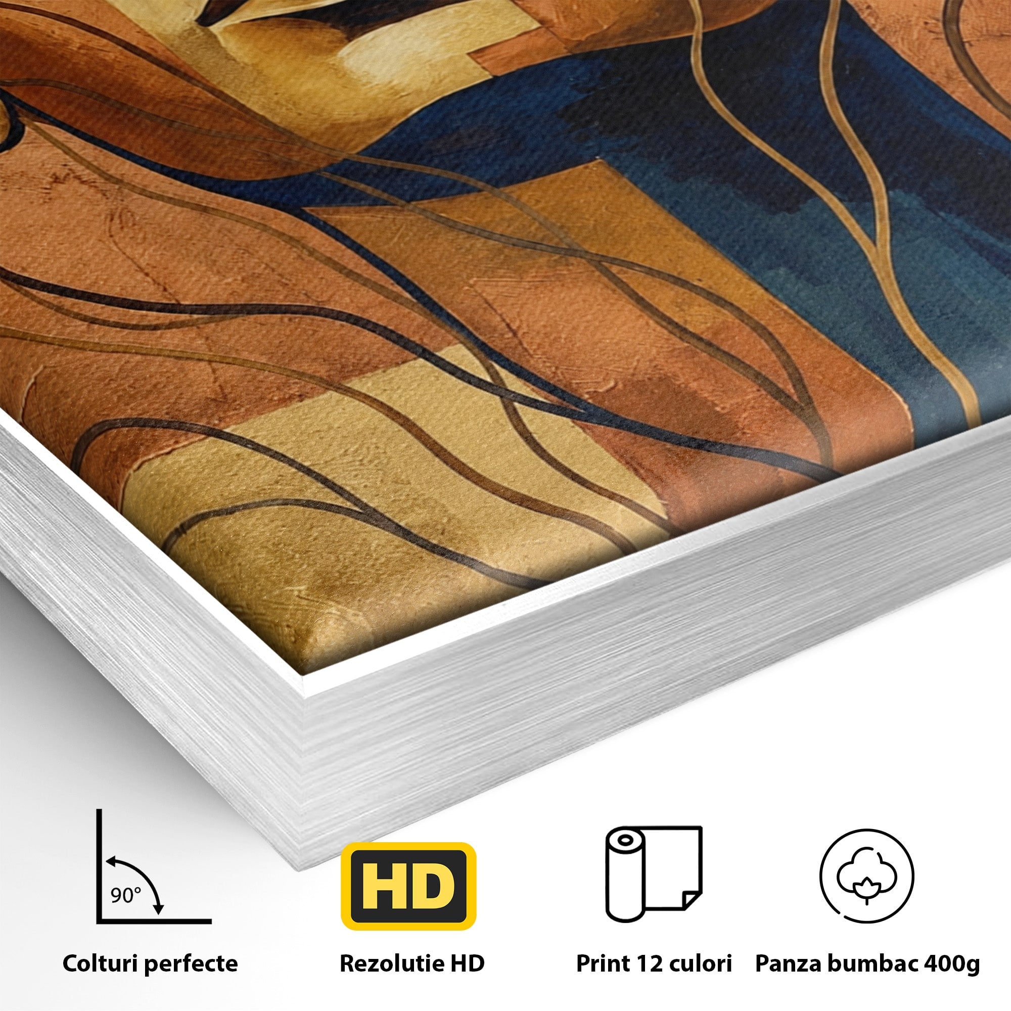 Tablou Canvas Premium LuxCanva® T1046, Chipul Zeitei Egiptene, Portret, Egipt, Abstract, Living, Dormitor, Culori Vibrante