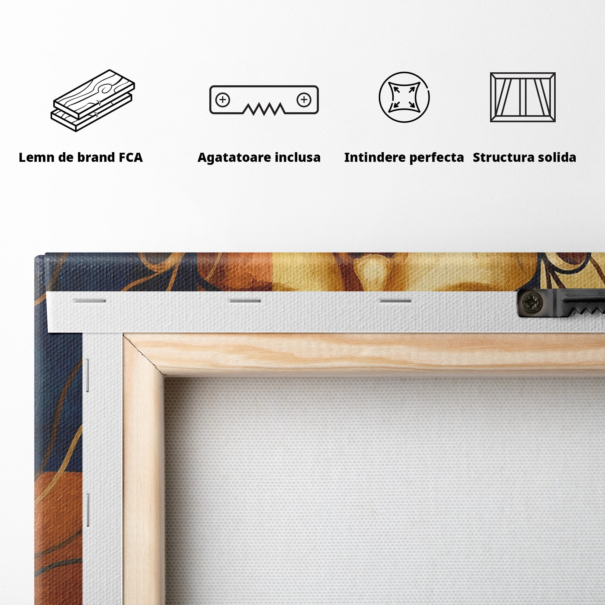 Tablou Canvas Premium LuxCanva® T1046, Chipul Zeitei Egiptene, Portret, Egipt, Abstract, Living, Dormitor, Culori Vibrante