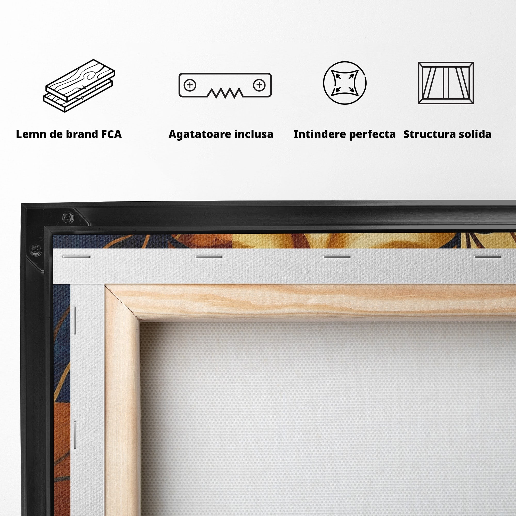 Tablou Canvas Premium LuxCanva® T1046, Chipul Zeitei Egiptene, Portret, Egipt, Abstract, Living, Dormitor, Culori Vibrante
