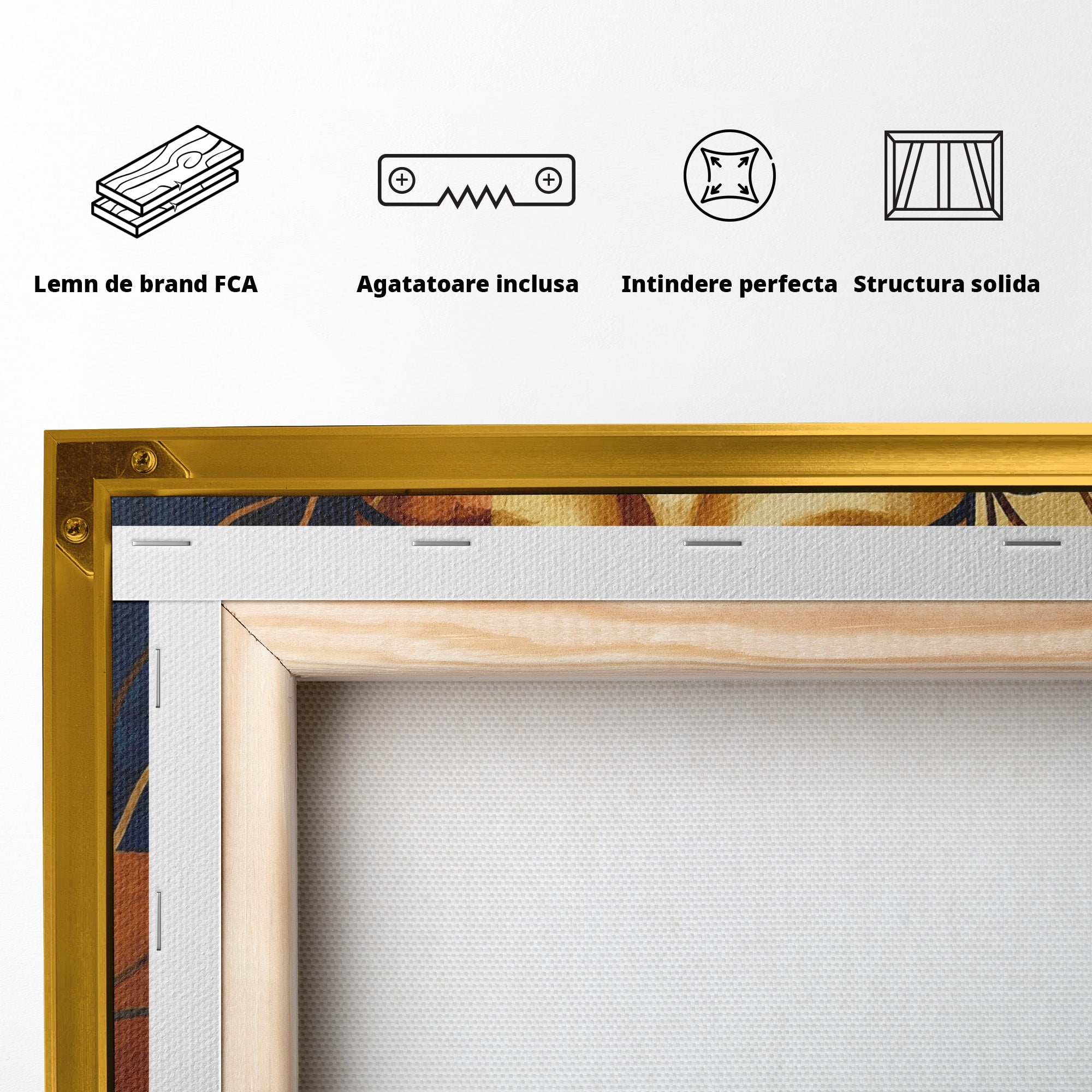 Tablou Canvas Premium LuxCanva® T1046, Chipul Zeitei Egiptene, Portret, Egipt, Abstract, Living, Dormitor, Culori Vibrante