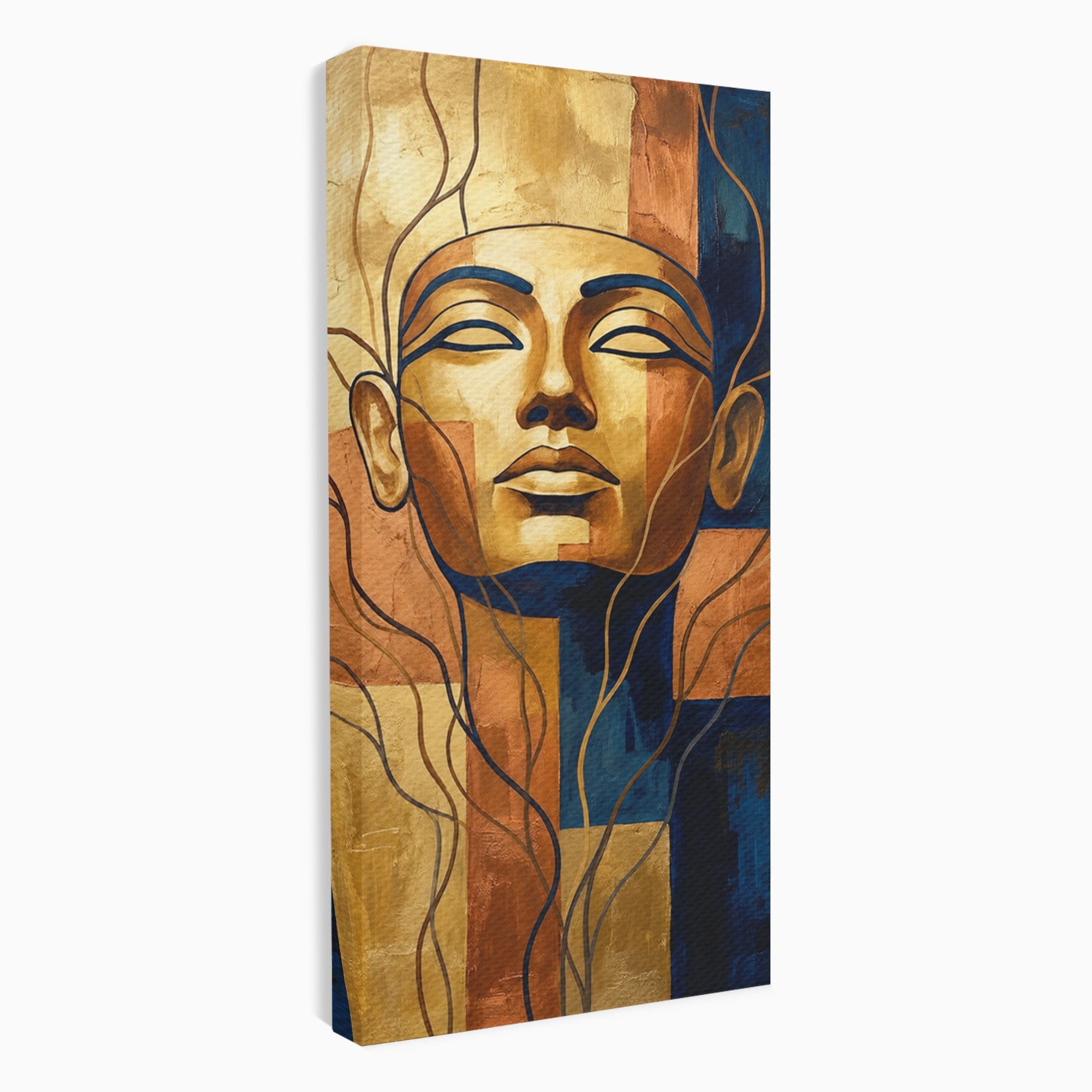 Tablou Canvas Premium LuxCanva® T1046, Chipul Zeitei Egiptene, Portret, Egipt, Abstract, Living, Dormitor, Culori Vibrante
