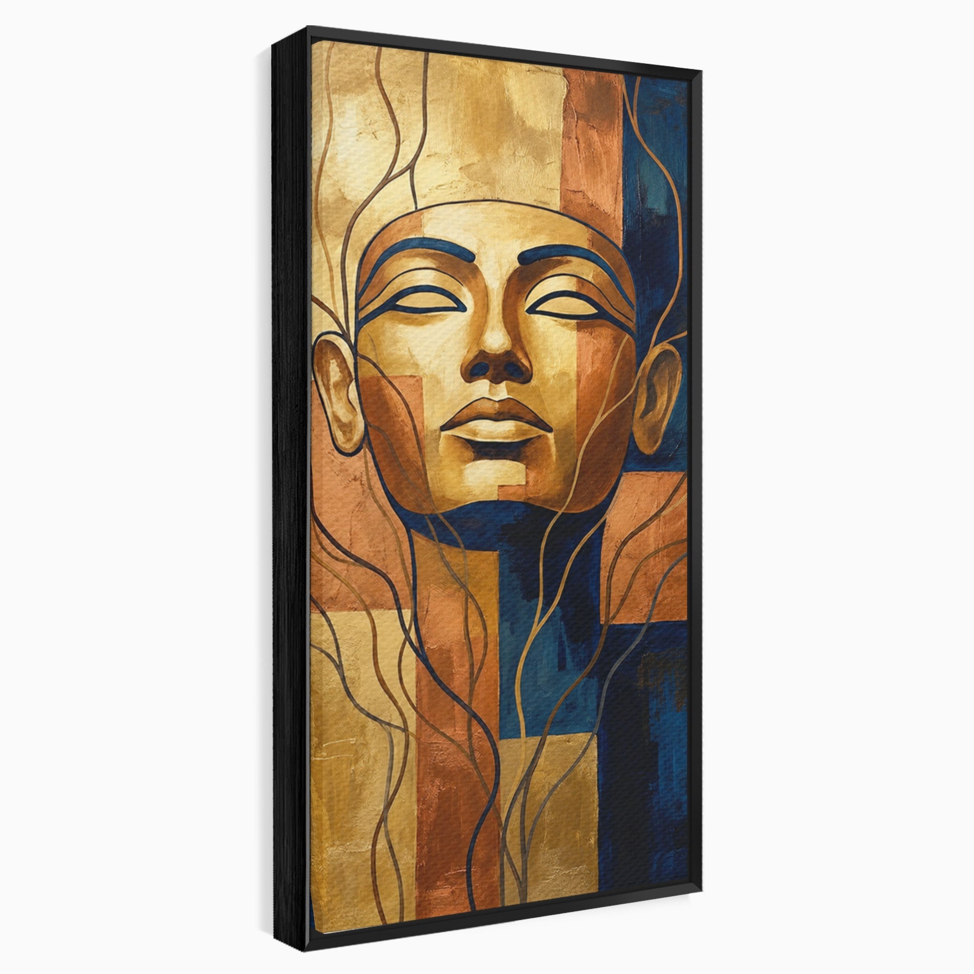 Tablou Canvas Premium LuxCanva® T1046, Chipul Zeitei Egiptene, Portret, Egipt, Abstract, Living, Dormitor, Culori Vibrante