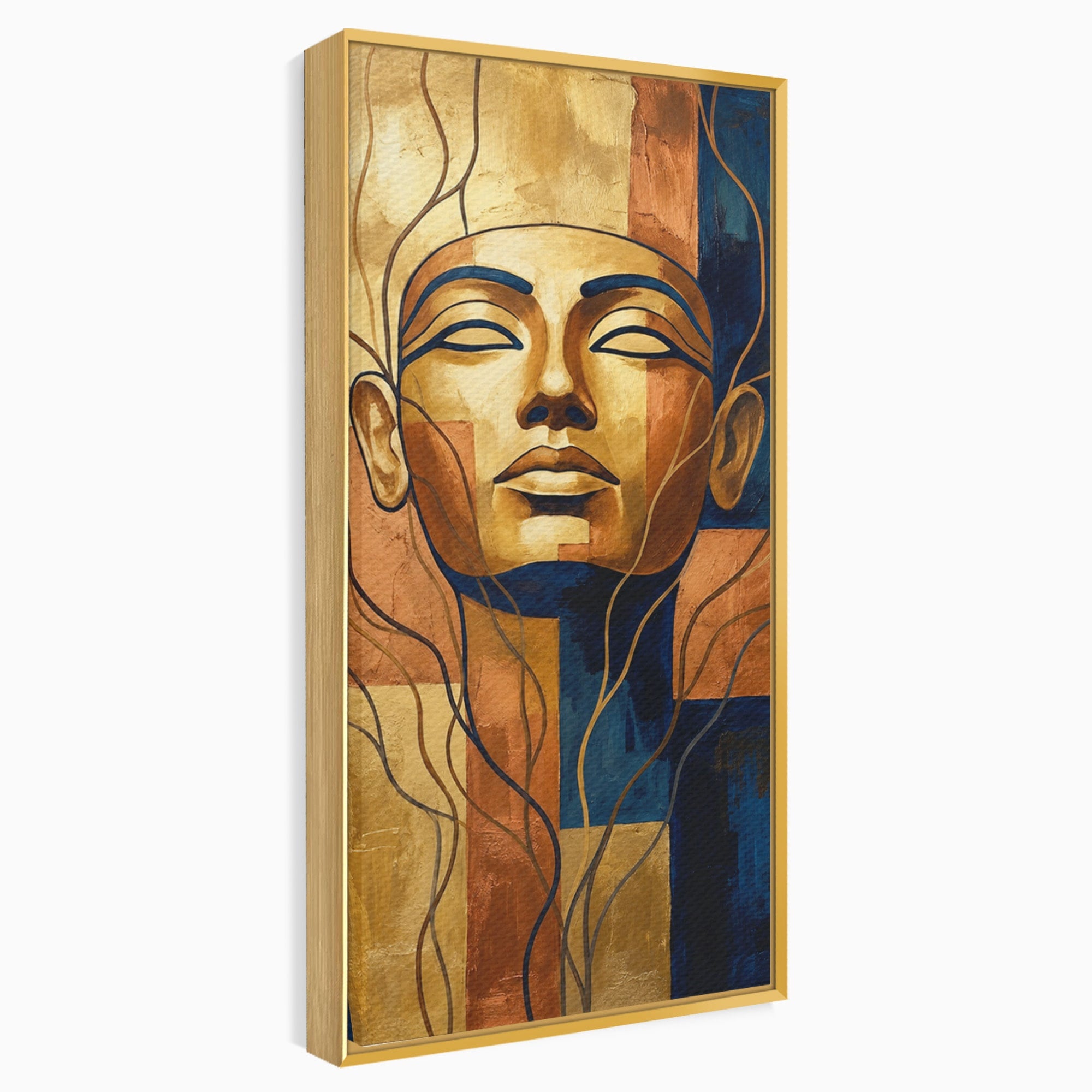 Tablou Canvas Premium LuxCanva® T1046, Chipul Zeitei Egiptene, Portret, Egipt, Abstract, Living, Dormitor, Culori Vibrante