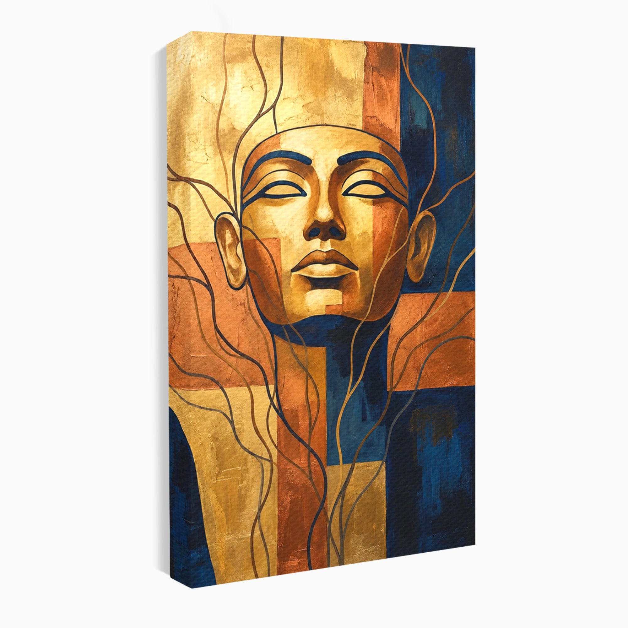 Tablou Canvas Premium LuxCanva® T1046, Chipul Zeitei Egiptene, Portret, Egipt, Abstract, Living, Dormitor, Culori Vibrante